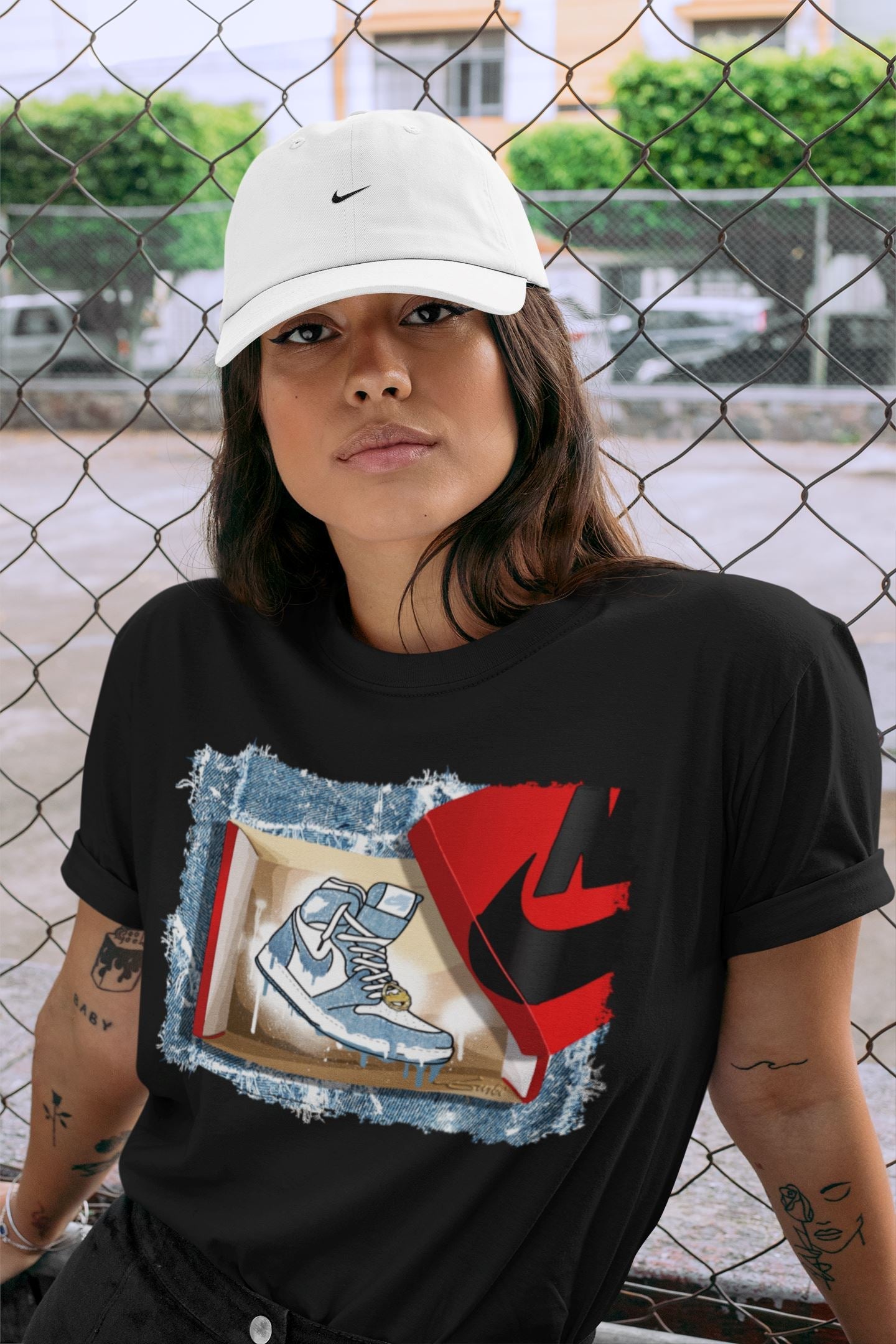 New Kicks Unisex Tops - Air Jordan 1 Denim