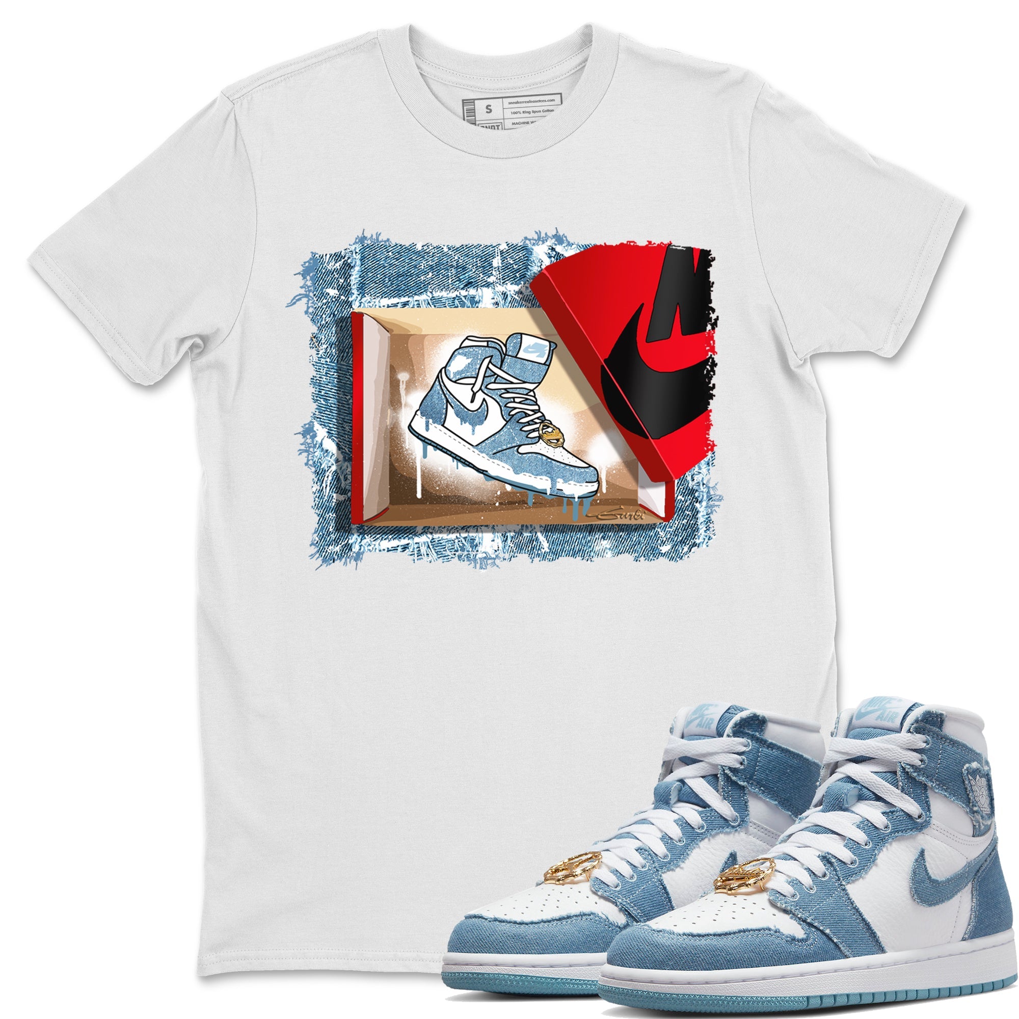 New Kicks Unisex Tops - Air Jordan 1 Denim