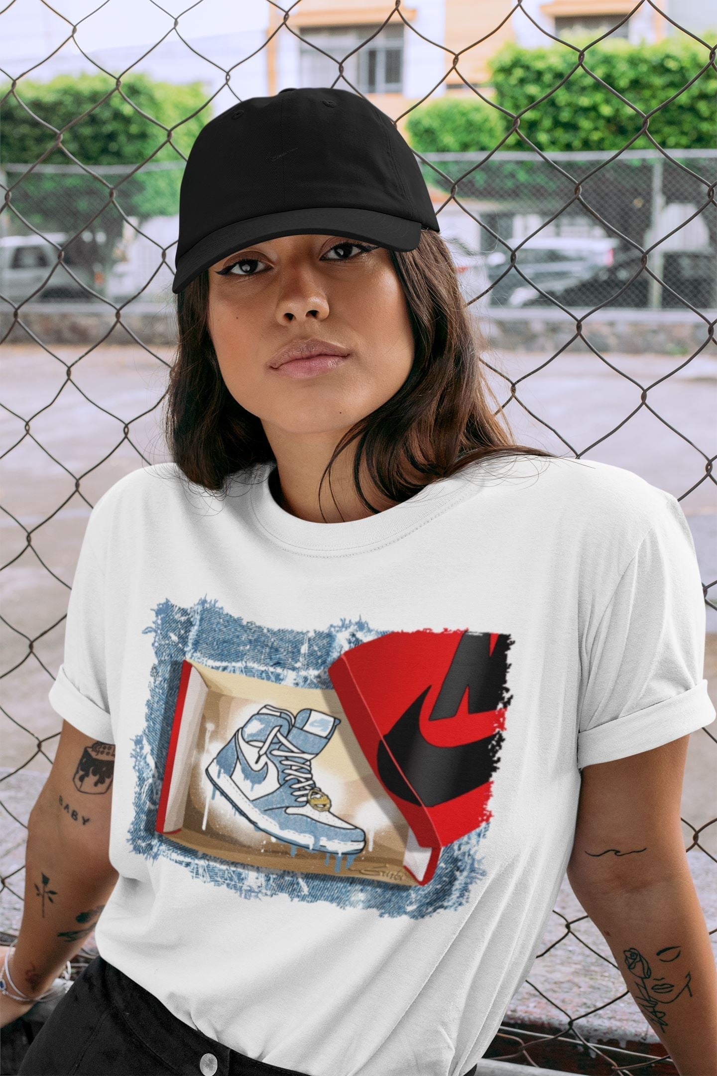 New Kicks Unisex Tops - Air Jordan 1 Denim