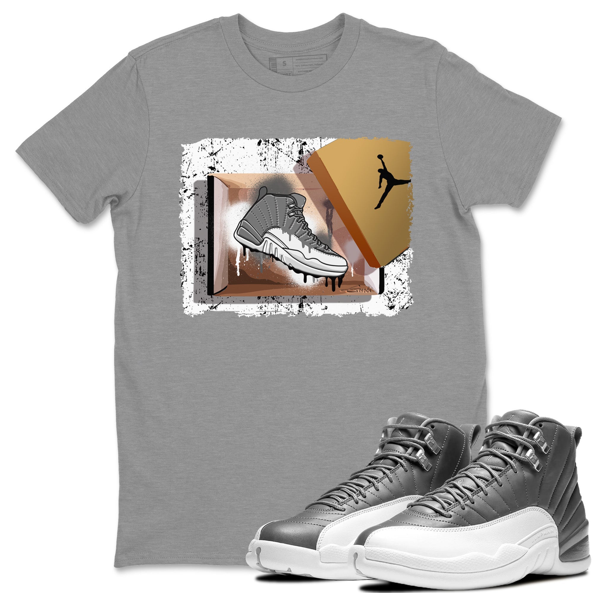 New Kicks Unisex Tops - Air Jordan 12 Stealth