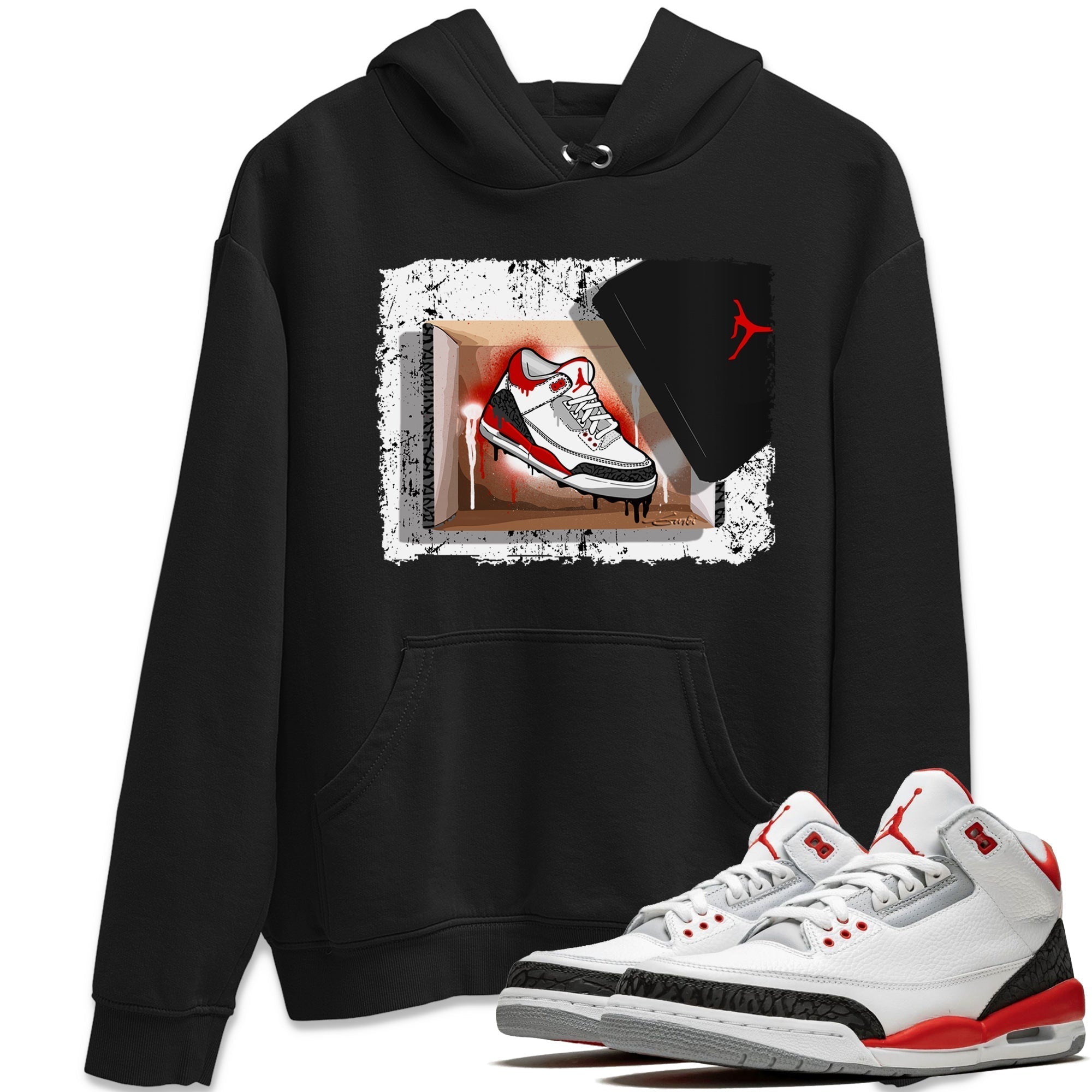 New Kicks Unisex Tops - Air Jordan 3 Fire Red