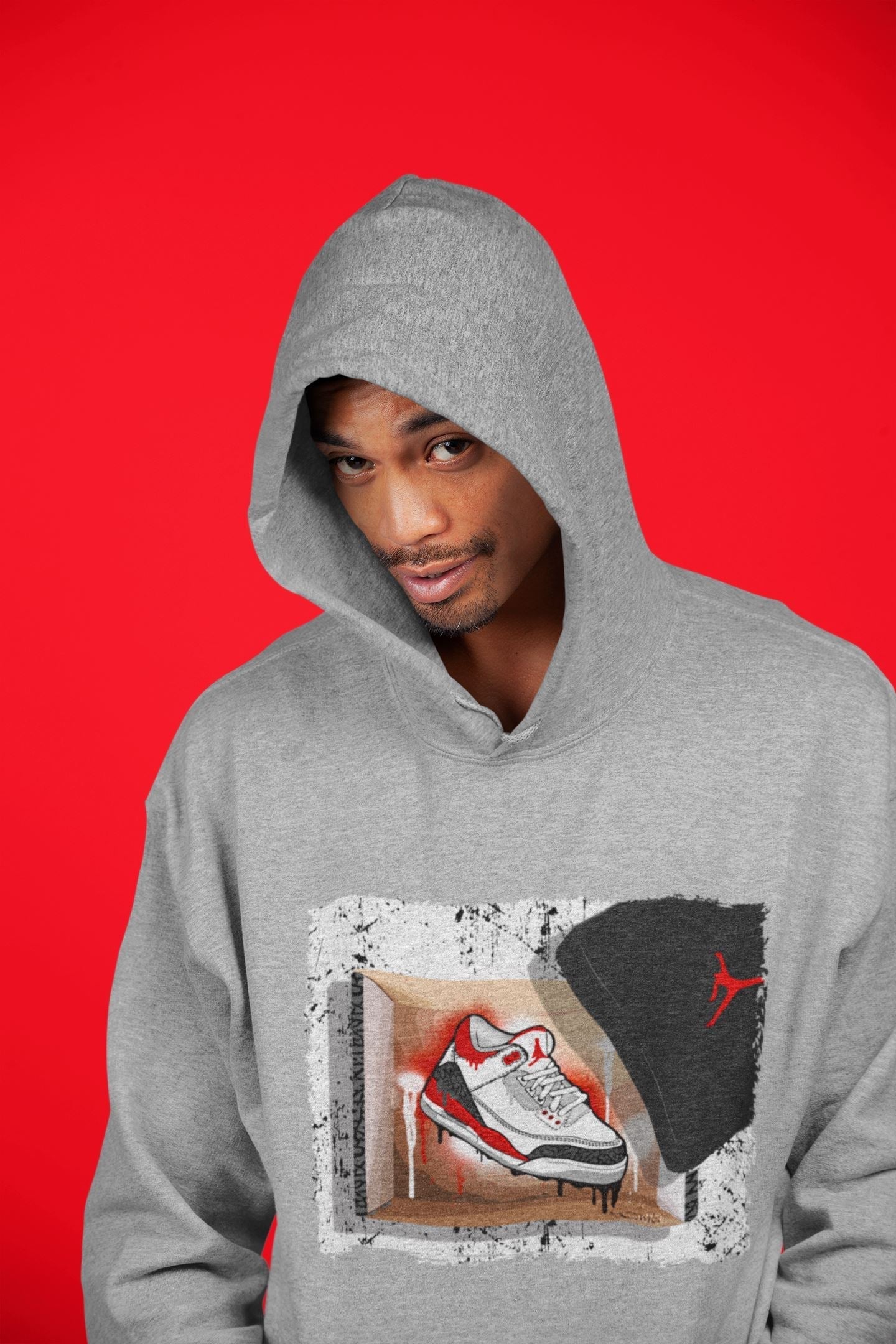 New Kicks Unisex Tops - Air Jordan 3 Fire Red