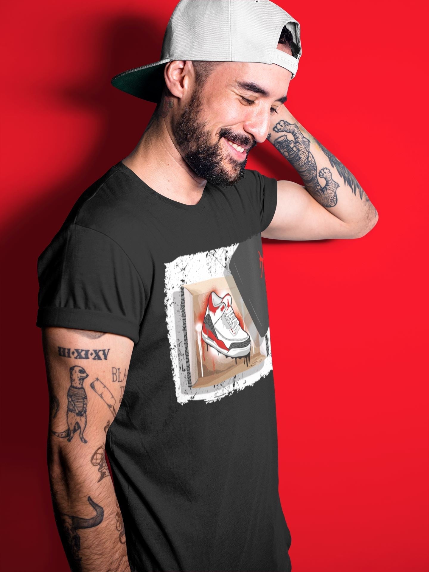 New Kicks Unisex Tops - Air Jordan 3 Fire Red