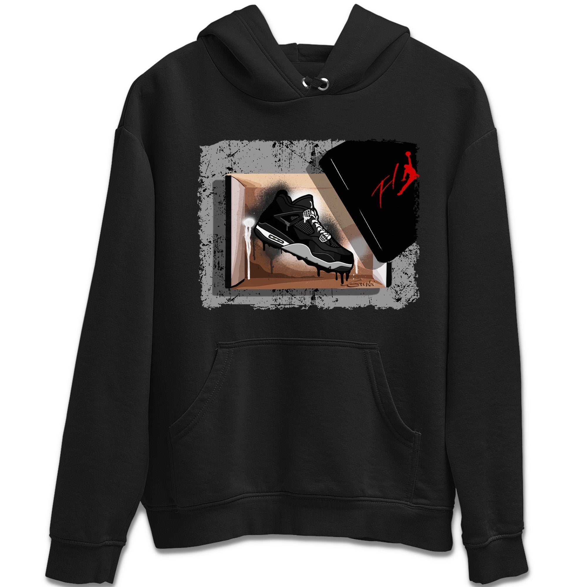 New Kicks Unisex Tops - Air Jordan 4 Black Canvas