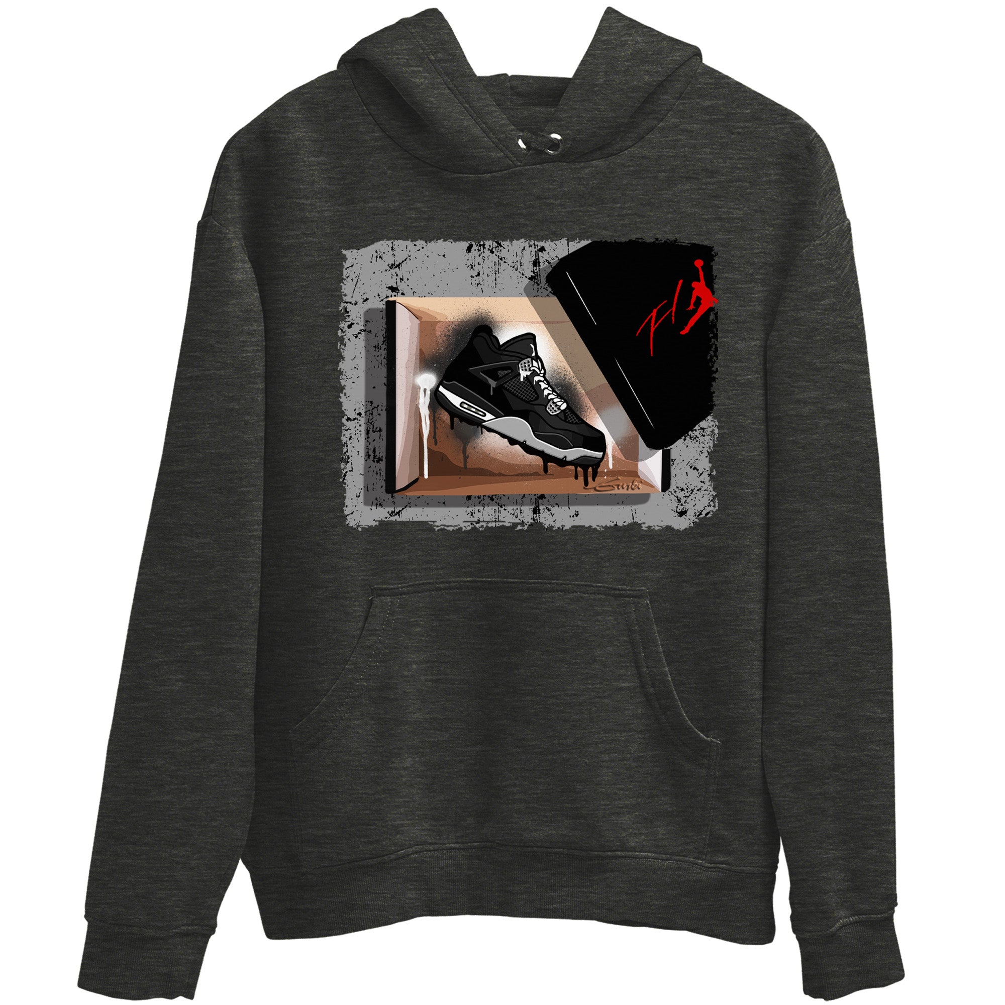 New Kicks Unisex Tops - Air Jordan 4 Black Canvas