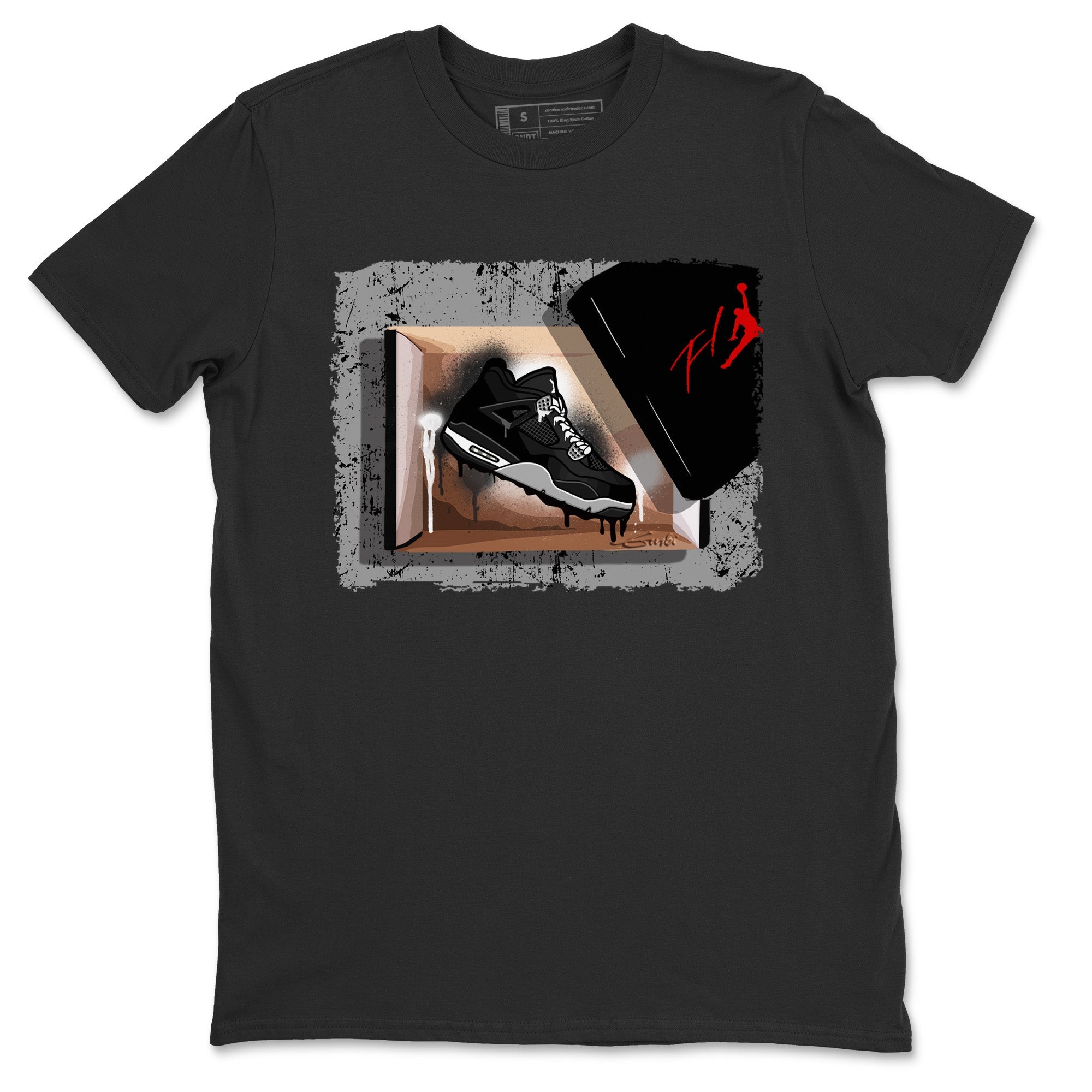 New Kicks Unisex Tops - Air Jordan 4 Black Canvas
