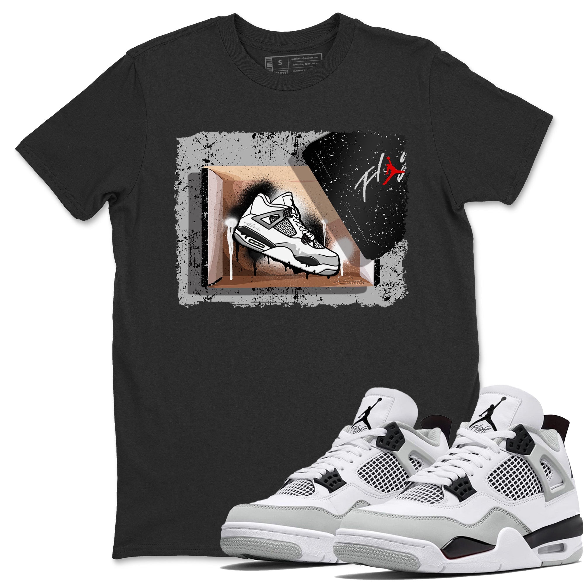 New Kicks Unisex Tops - Air Jordan 4 Military Black