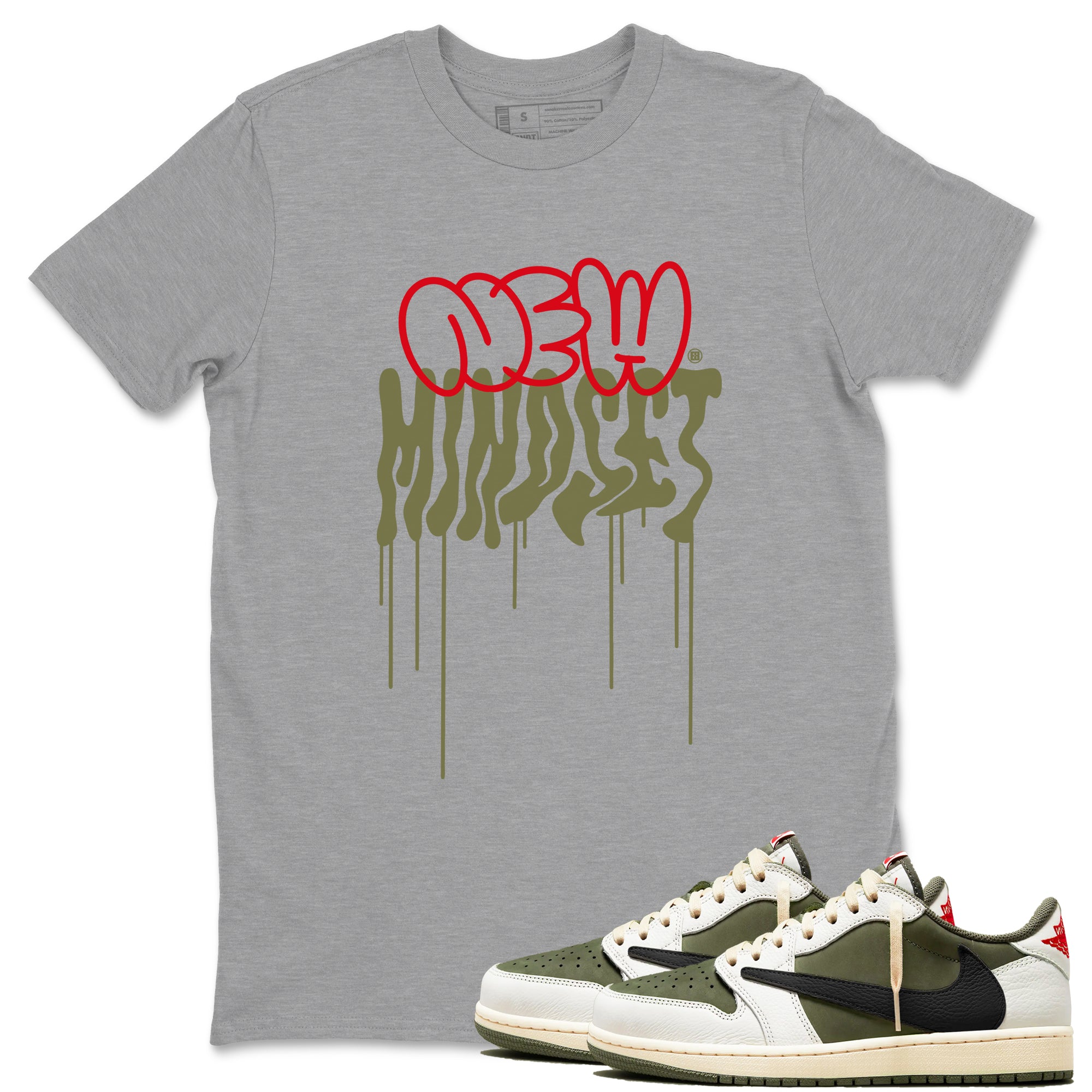 New Mindset snkmatch Tees - Air Jordan 1 Travis Scott Medium Olive