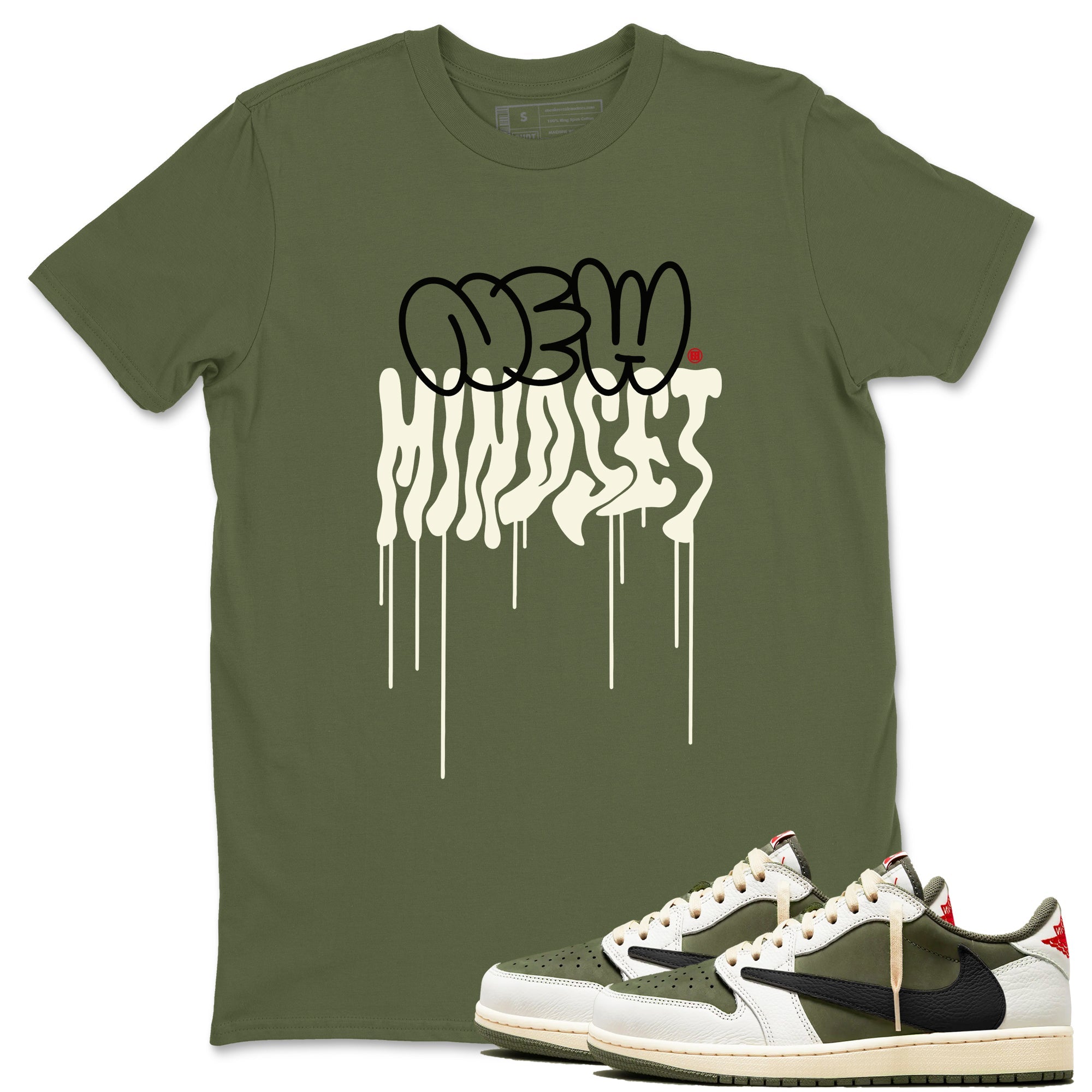 New Mindset snkmatch Tees - Air Jordan 1 Travis Scott Medium Olive