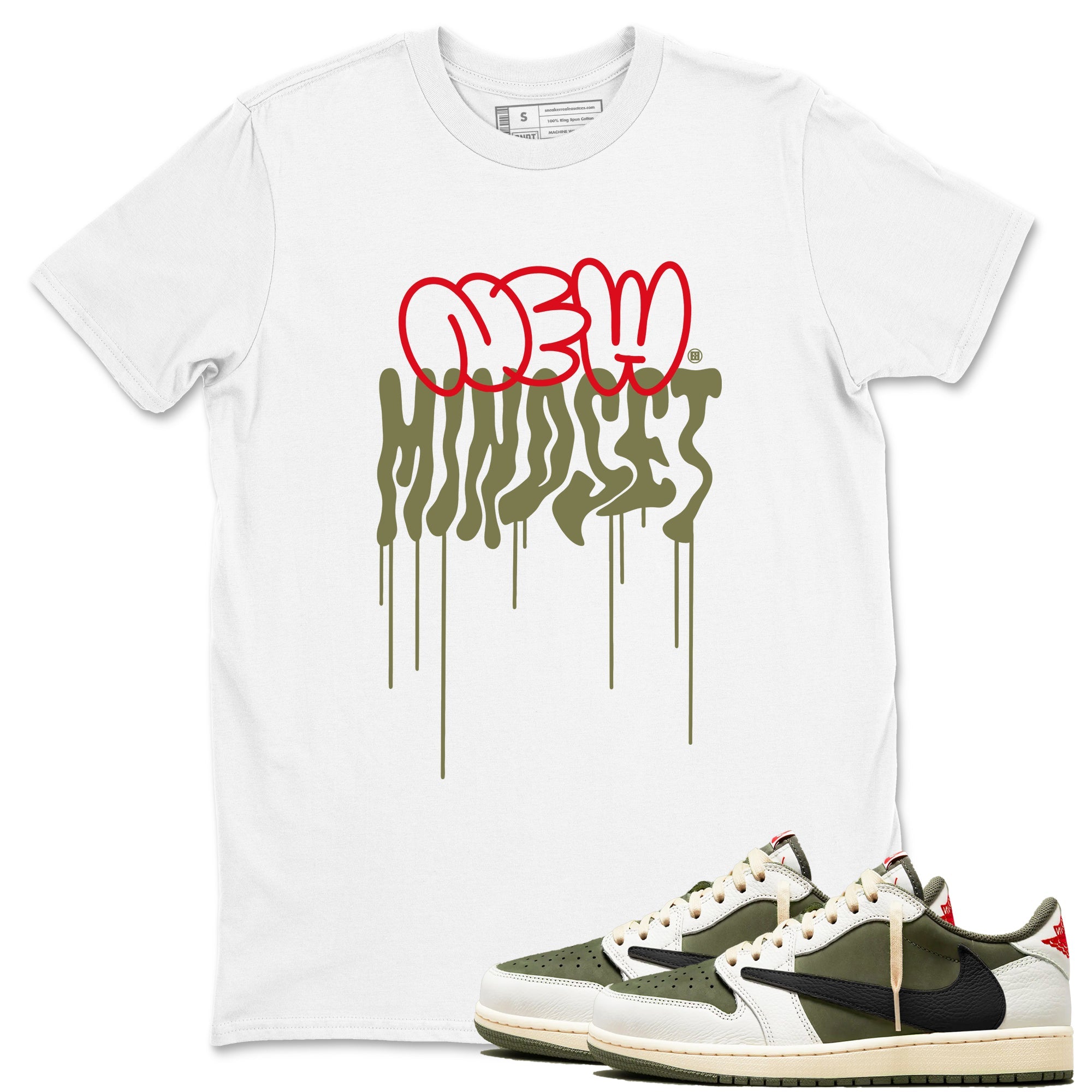 New Mindset snkmatch Tees - Air Jordan 1 Travis Scott Medium Olive