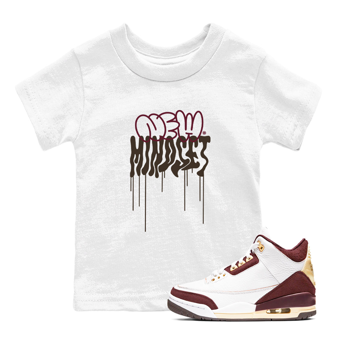 New Mindset snkmatch Tees Kids - Air Jordan 3 A Ma Maniere x Burgundy Crush