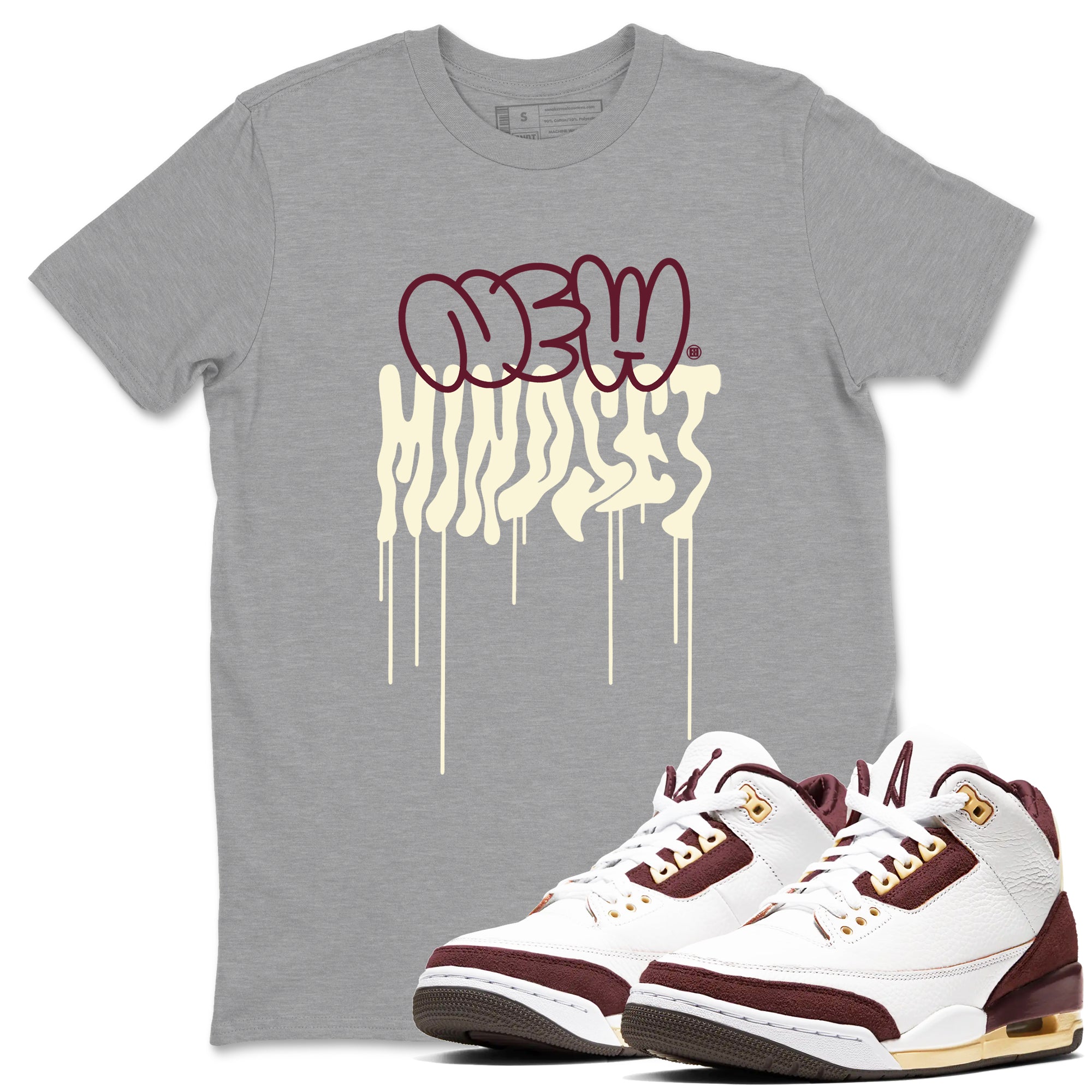 New Mindset snkmatch Tees - Air Jordan 3 A Ma Maniere x Burgundy Crush