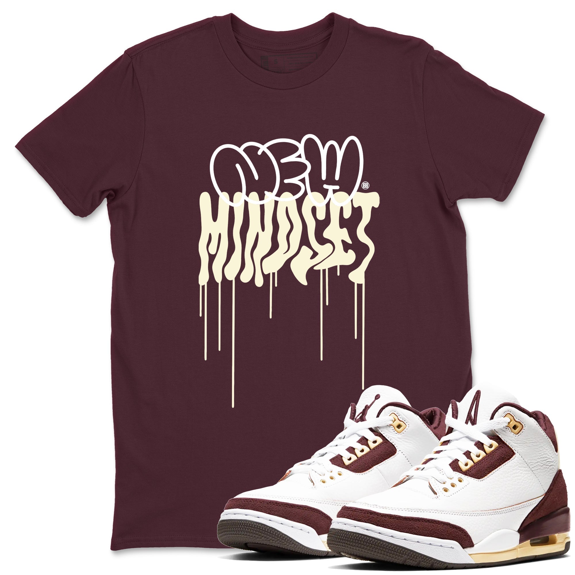 New Mindset snkmatch Tees - Air Jordan 3 A Ma Maniere x Burgundy Crush