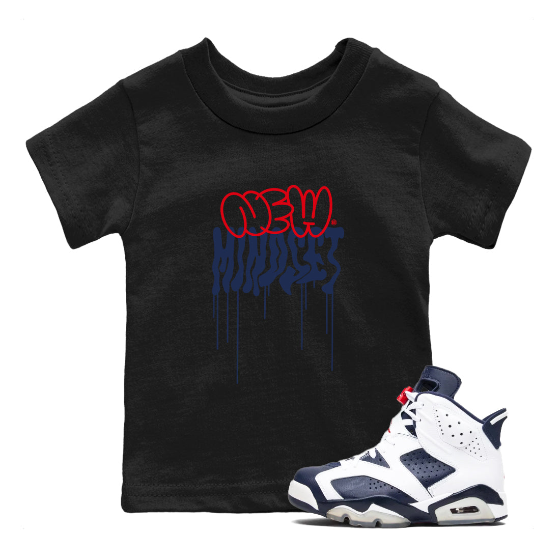New Mindset snkmatch Tees Kids - Air Jordan 6 White And Midnight Navy