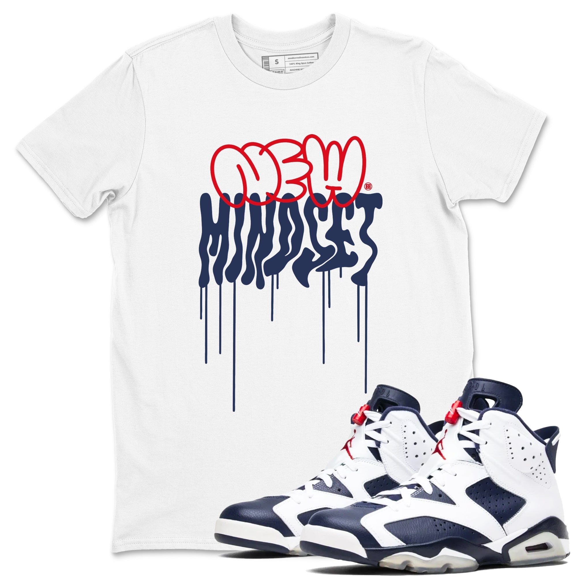 New Mindset snkmatch Tees - Air Jordan 6 White And Midnight Navy
