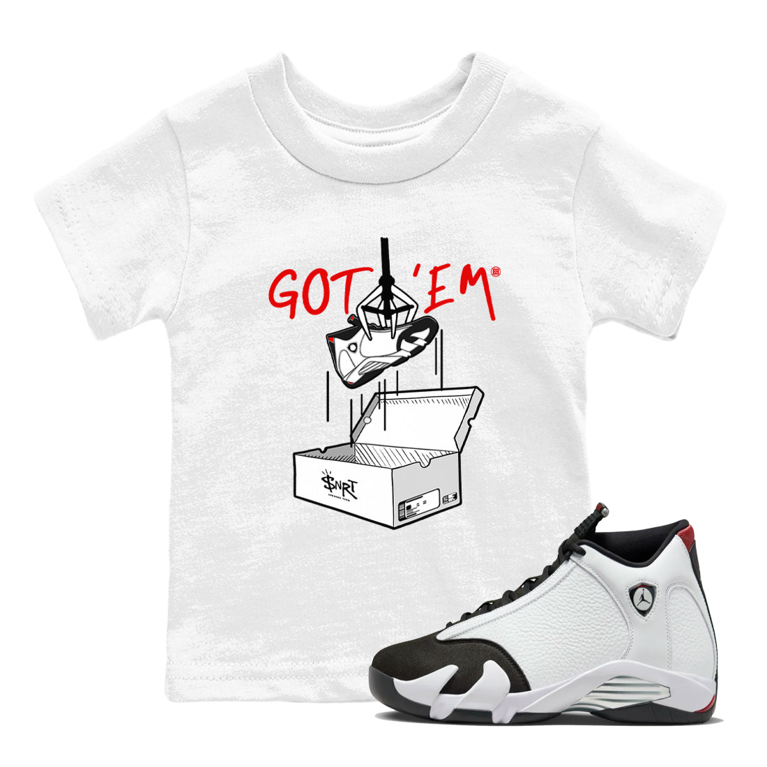 New Treasure Hunter snkmatch Tees Kids - Air Jordan 14 Black Toe