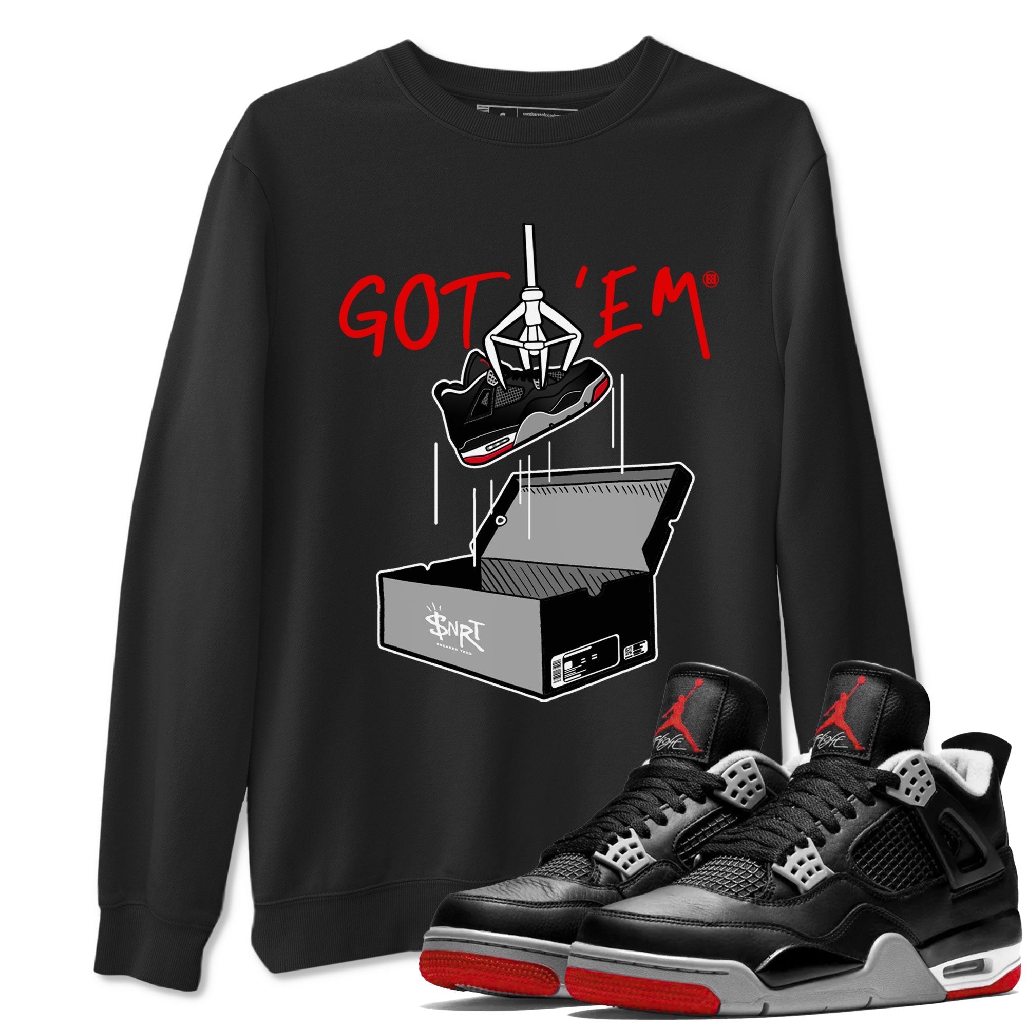 New Treasure Hunter snkmatch Tees - Air Jordan 4 Bred Reimagined