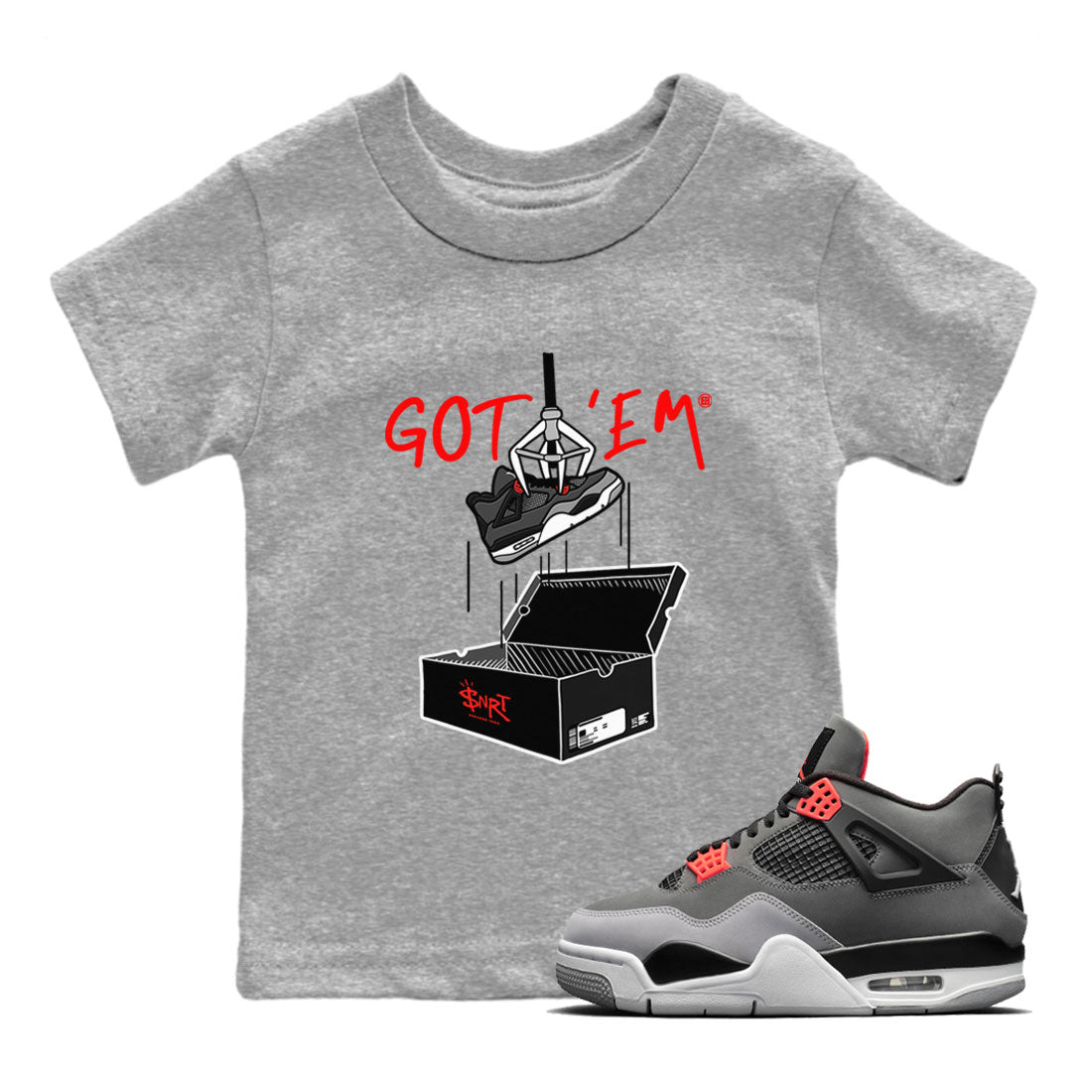 New Treasure Hunter snkmatch Tees Kids - Air Jordan 4 Infrared