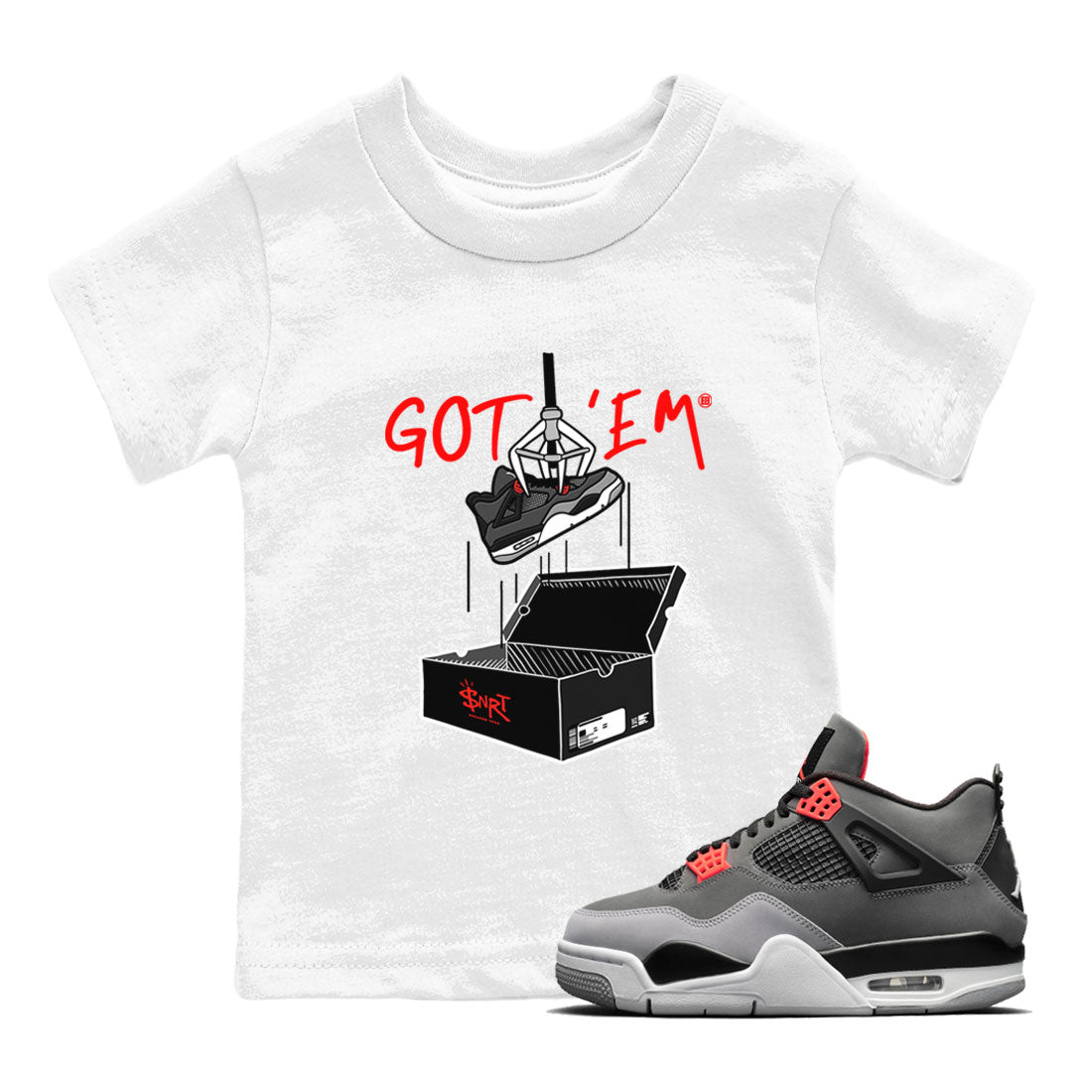 New Treasure Hunter snkmatch Tees Kids - Air Jordan 4 Infrared