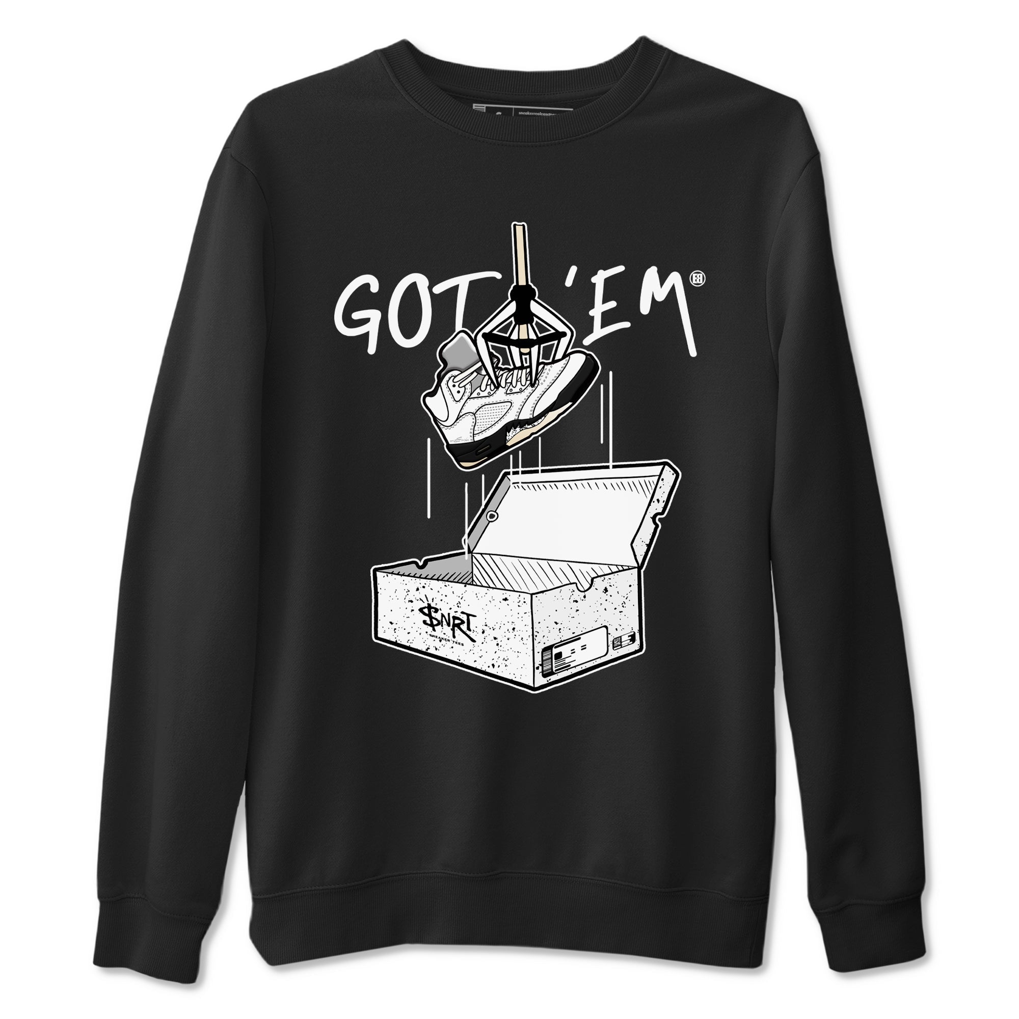 New Treasure Hunter snkmatch Tees - Air Jordan 5 White Black