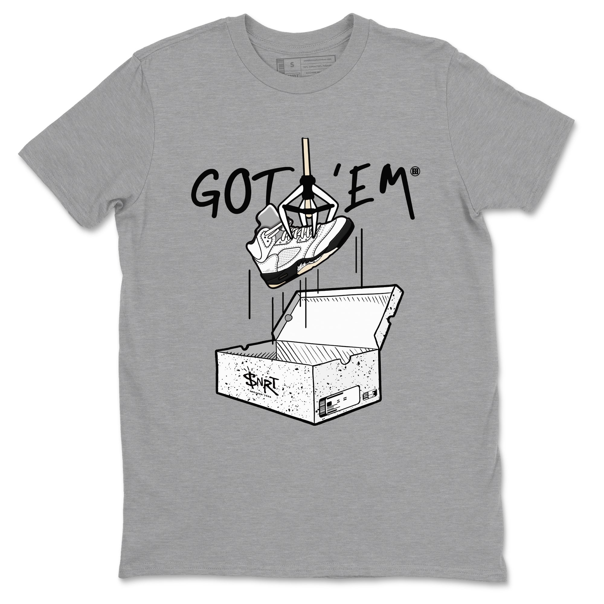 New Treasure Hunter snkmatch Tees - Air Jordan 5 White Black