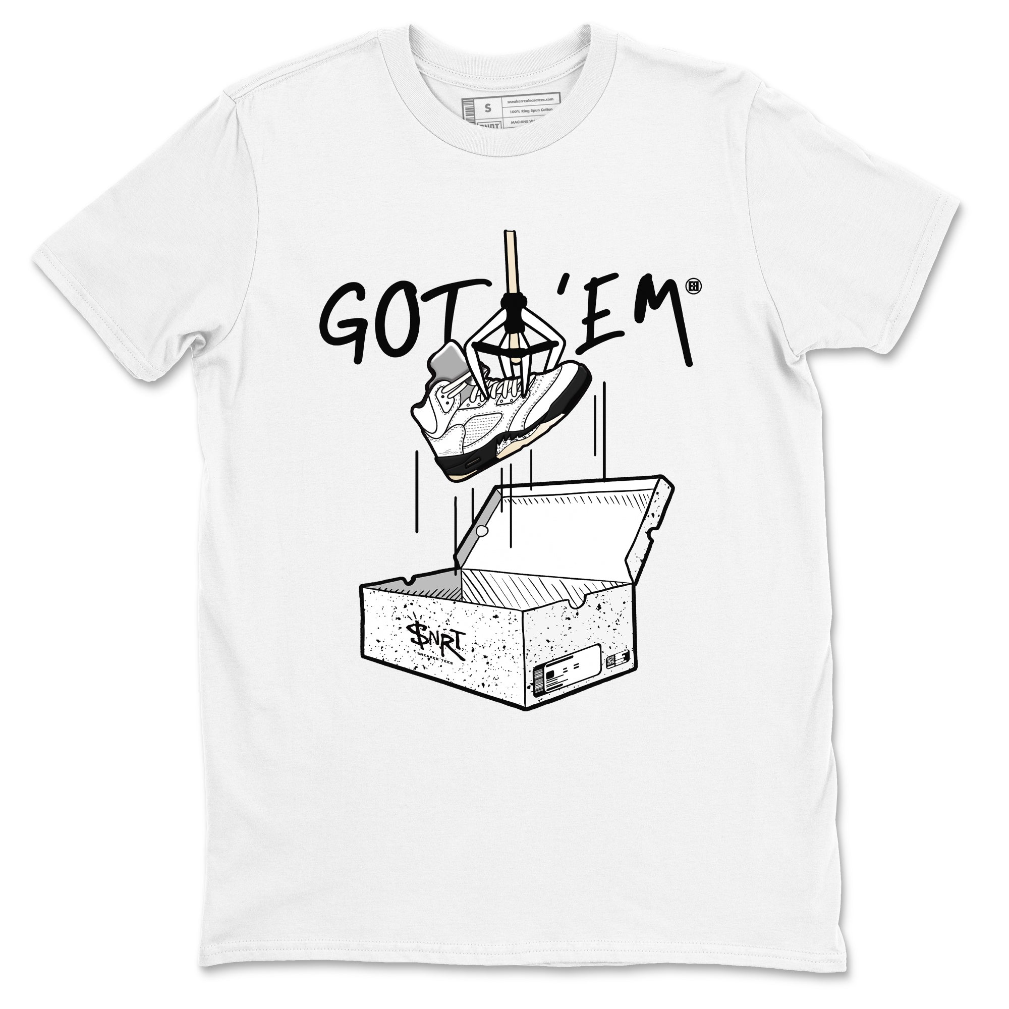 New Treasure Hunter snkmatch Tees - Air Jordan 5 White Black