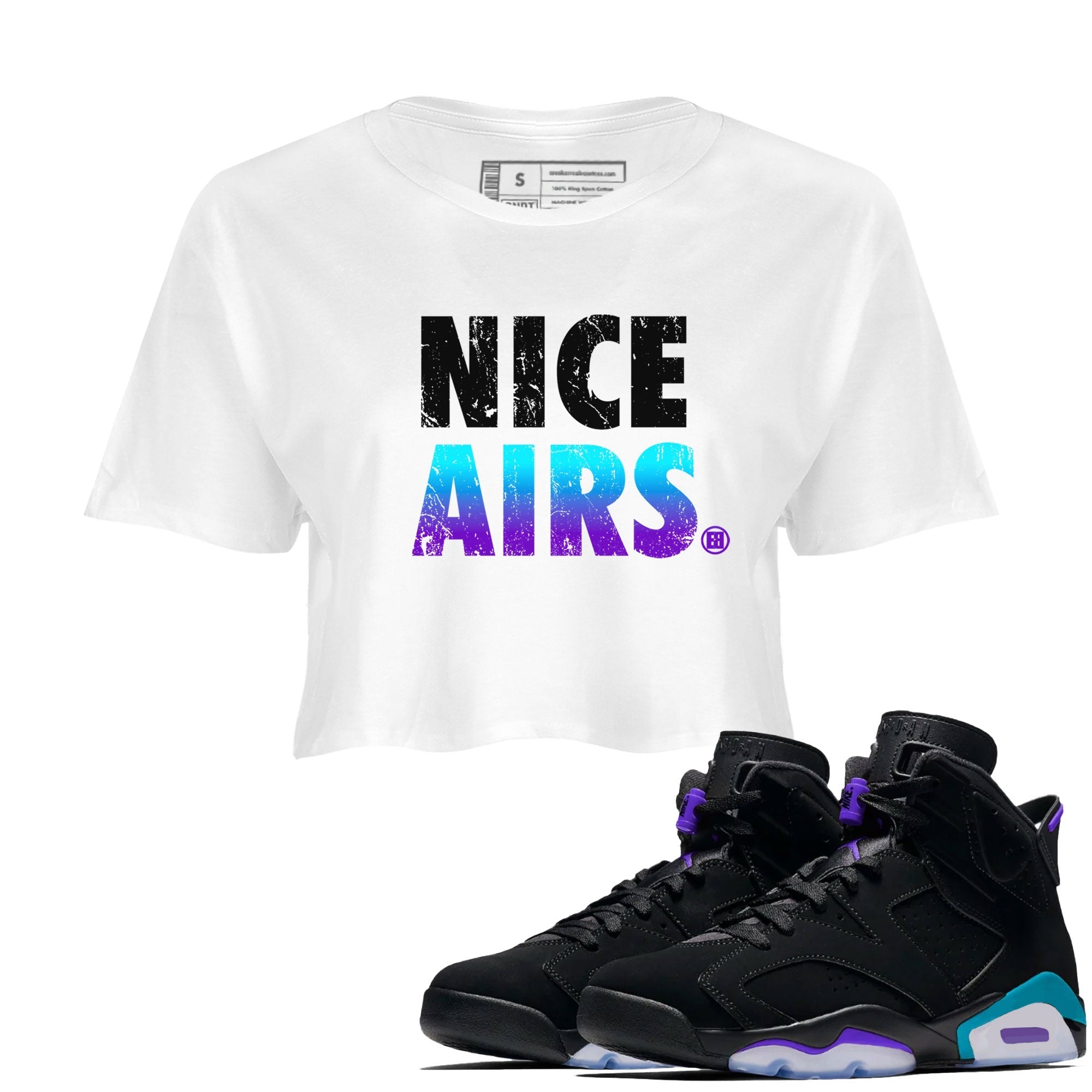 Nice Airs snkmatch Women's Top - Air Jordan 6 Aqua