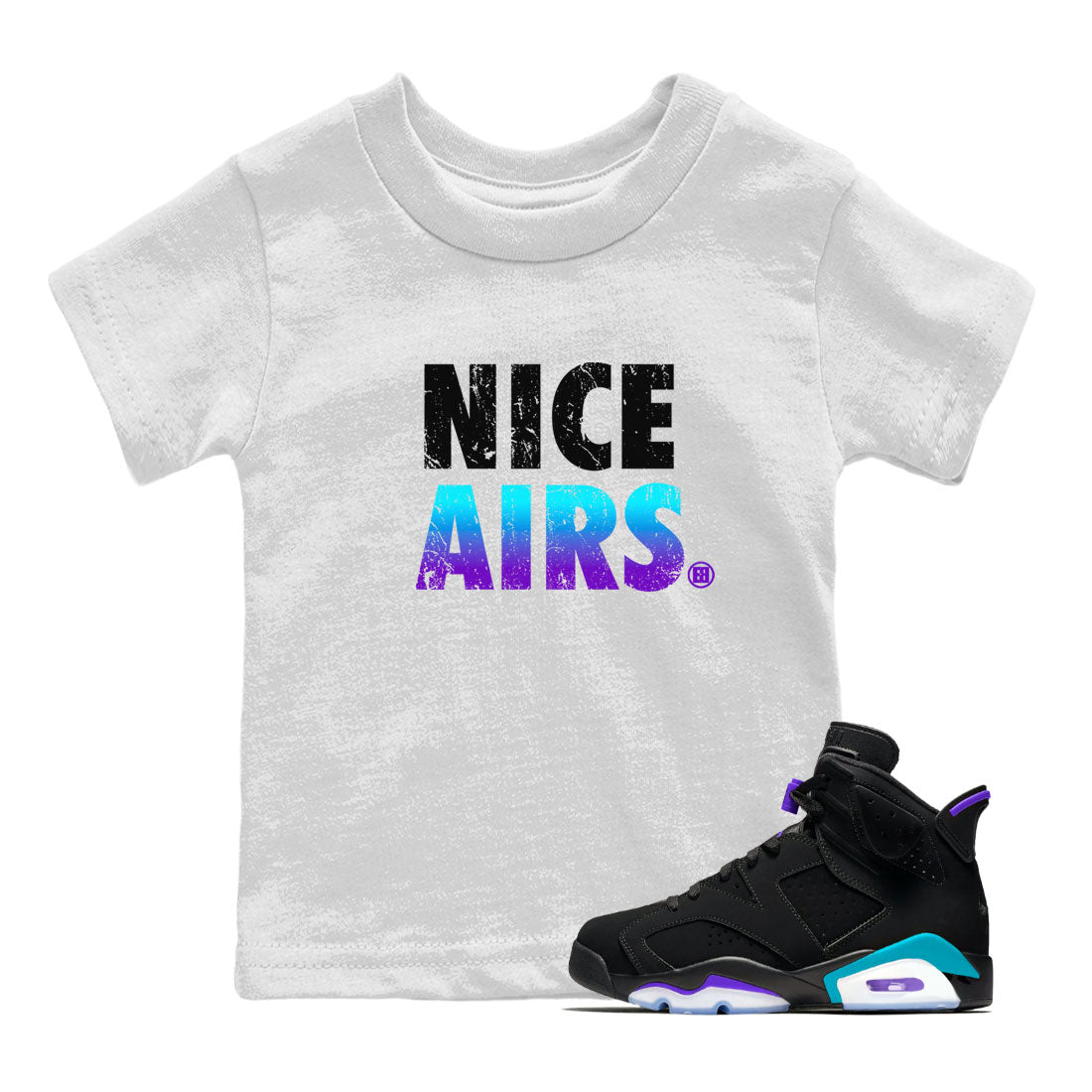 Nice Airs snkmatch Tee Kids - Air Jordan 6 Aqua