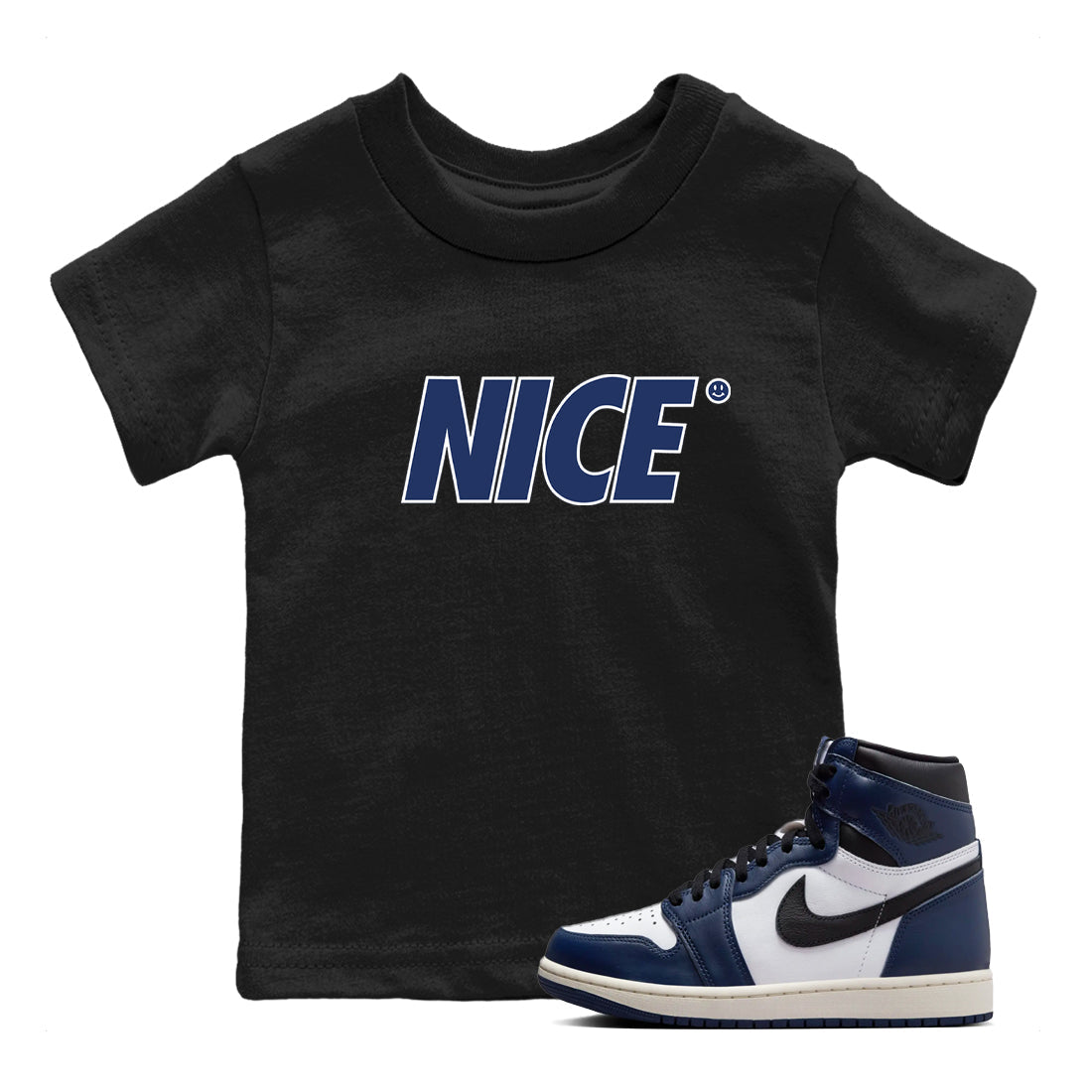 Nice Smile snkmatch Tees Kids - Air Jordan 1 Midnight Navy
