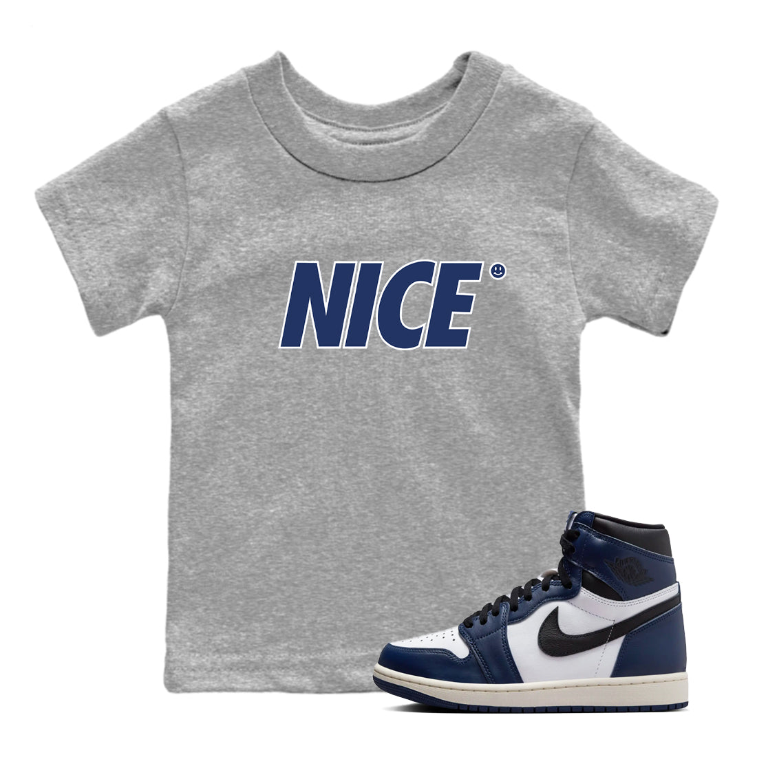 Nice Smile snkmatch Tees Kids - Air Jordan 1 Midnight Navy