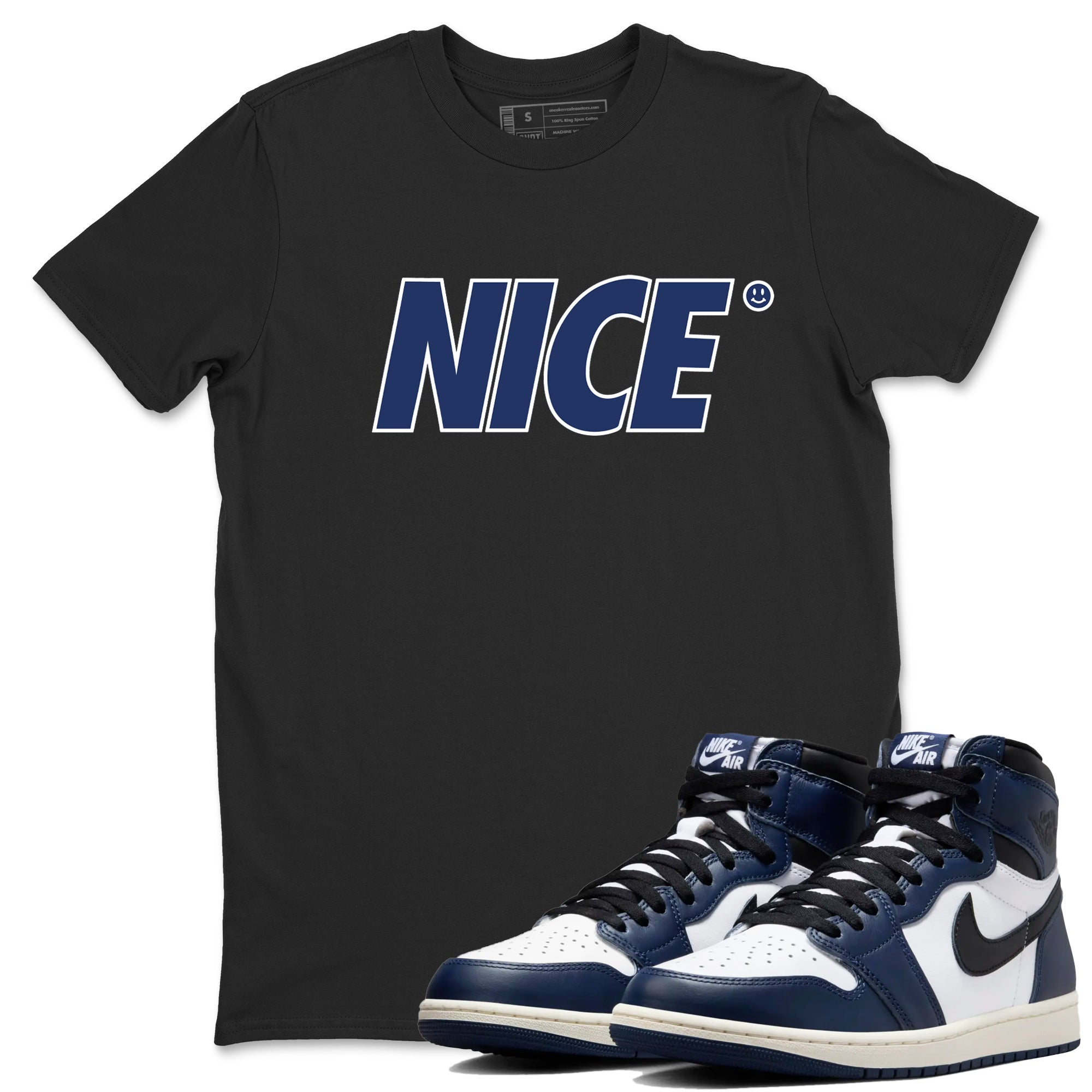 Nice Smile snkmatch Tees - Air Jordan 1 Midnight Navy