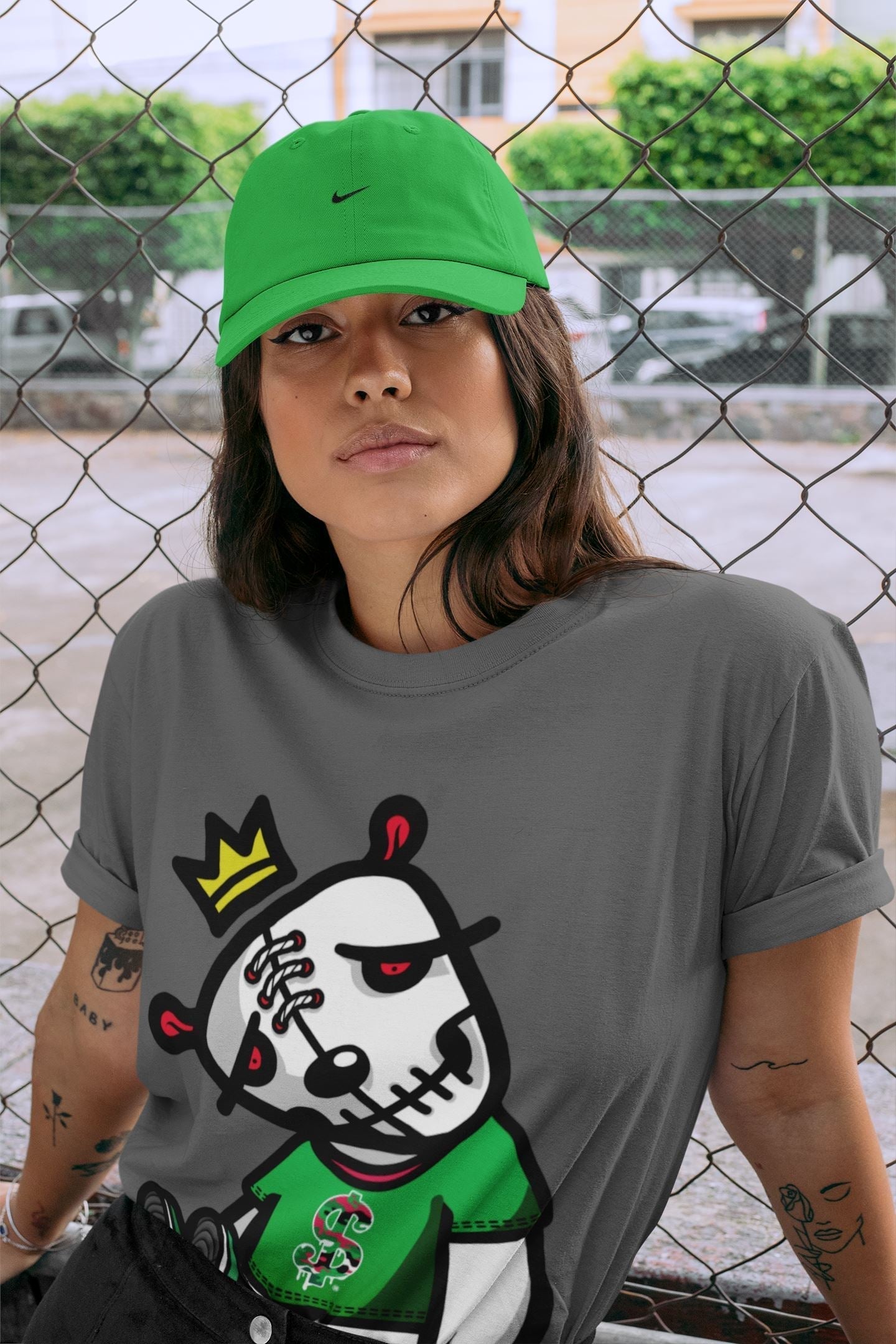 Dead Dolls Unisex Tops - Air Jordan 1 Lucky Green