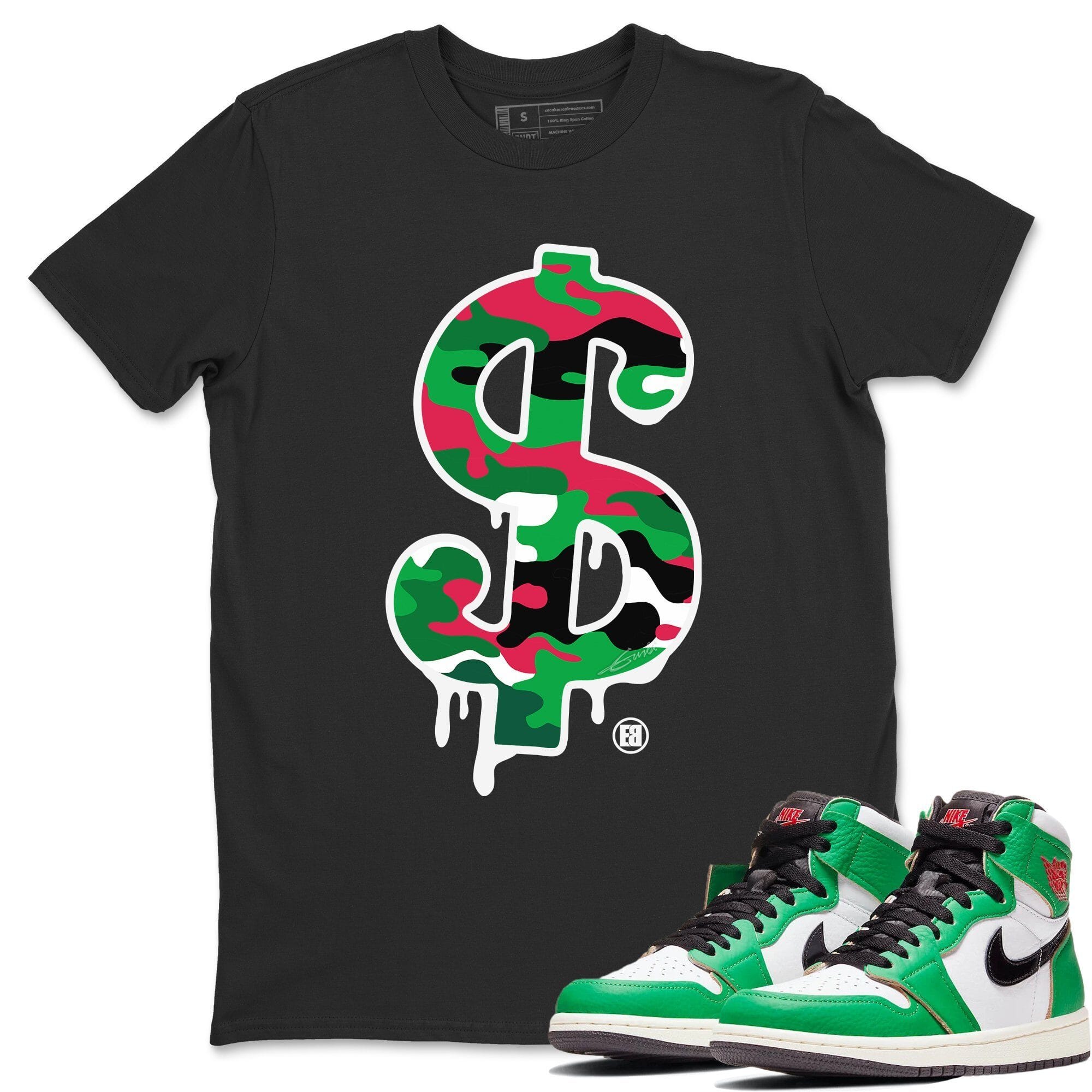Dollar Camo Unisex Tops - Air Jordan 1 Lucky Green