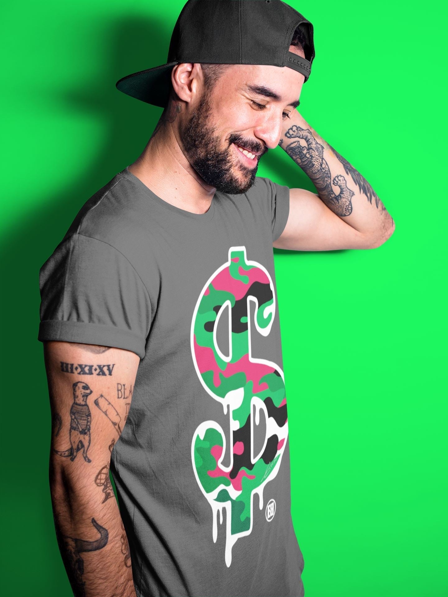 Dollar Camo Unisex Tops - Air Jordan 1 Lucky Green