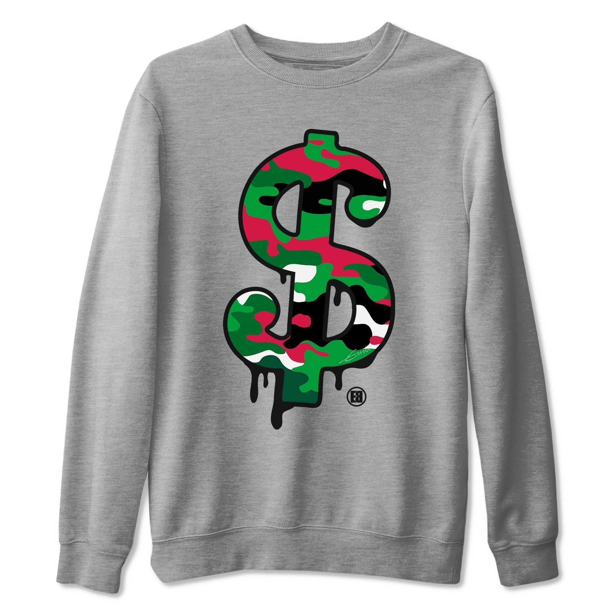 Dollar Camo Unisex Tops - Air Jordan 1 Lucky Green