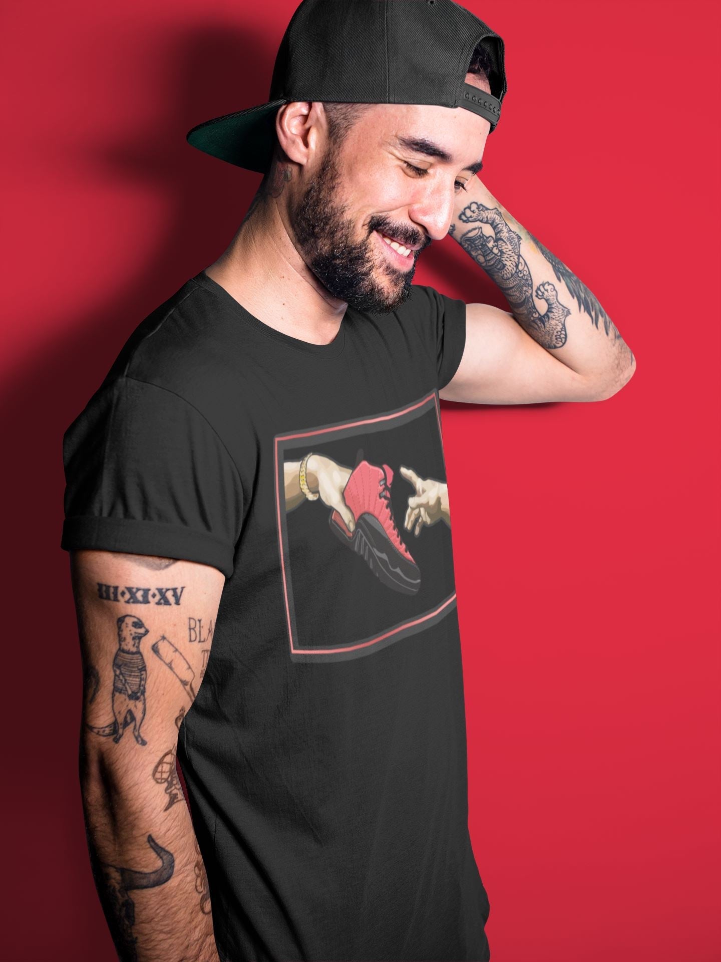 Adam's Creation Unisex Tops - Air Jordan 12 Reverse Flu Game