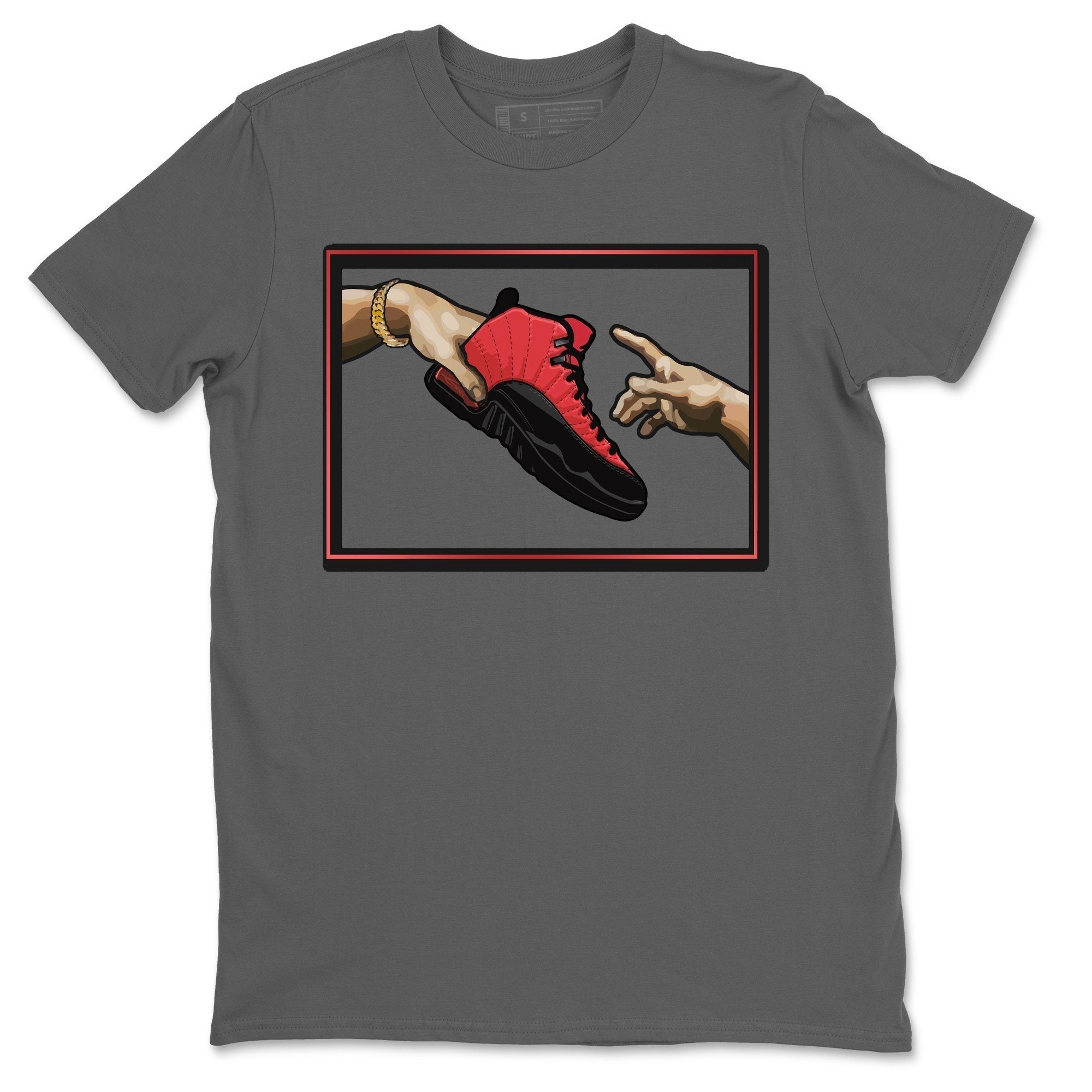 Adam's Creation Unisex Tops - Air Jordan 12 Reverse Flu Game