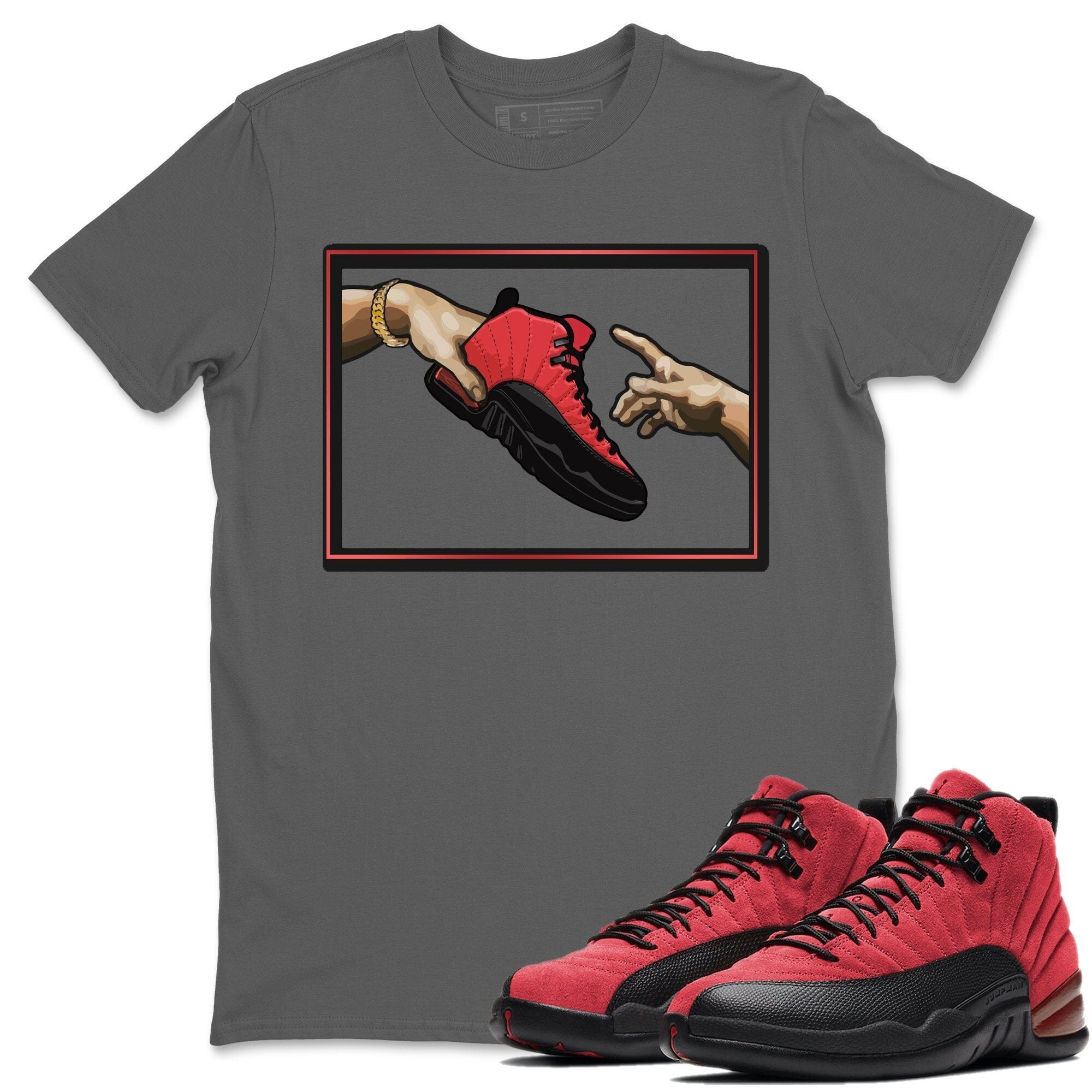 Adam's Creation Unisex Tops - Air Jordan 12 Reverse Flu Game
