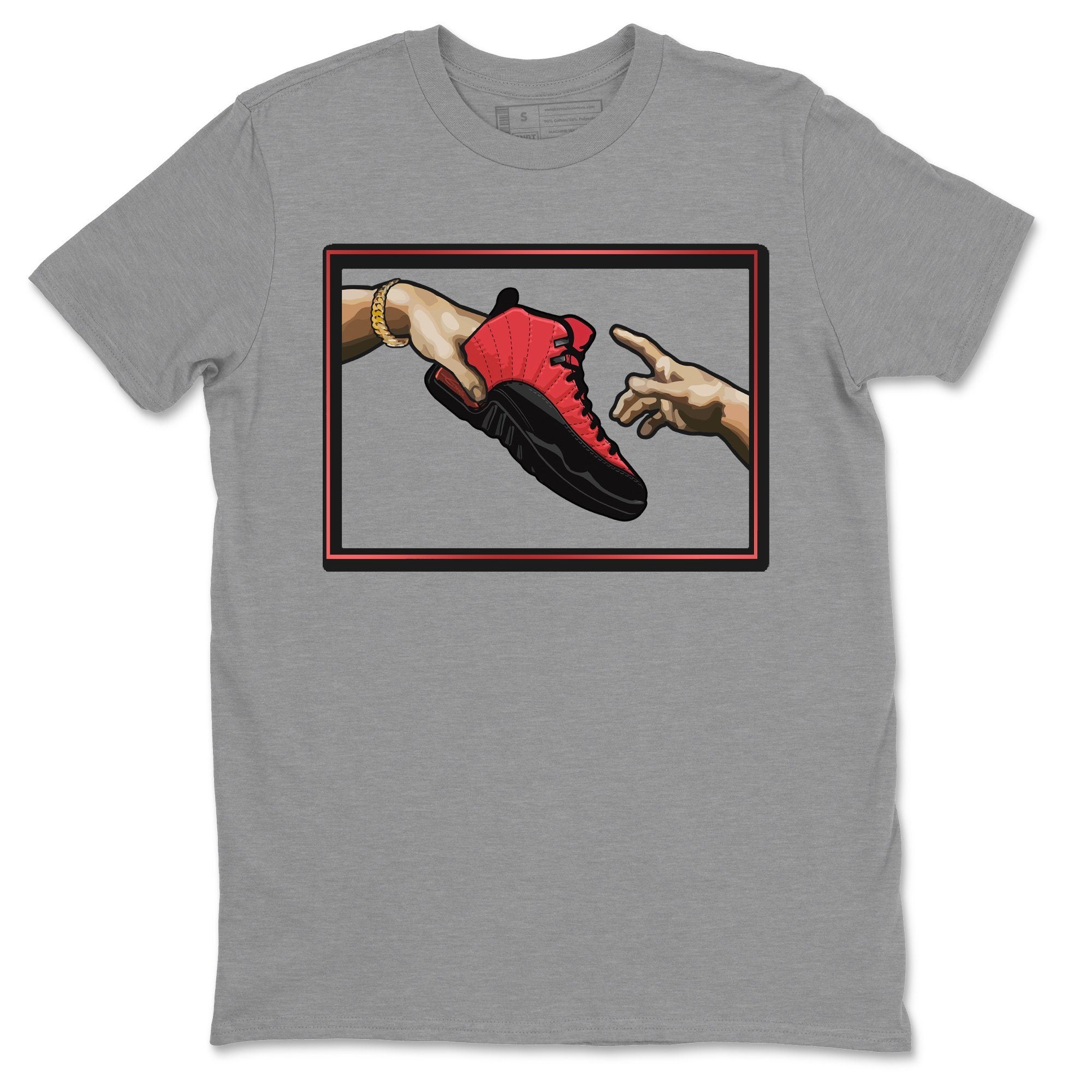 Adam's Creation Unisex Tops - Air Jordan 12 Reverse Flu Game