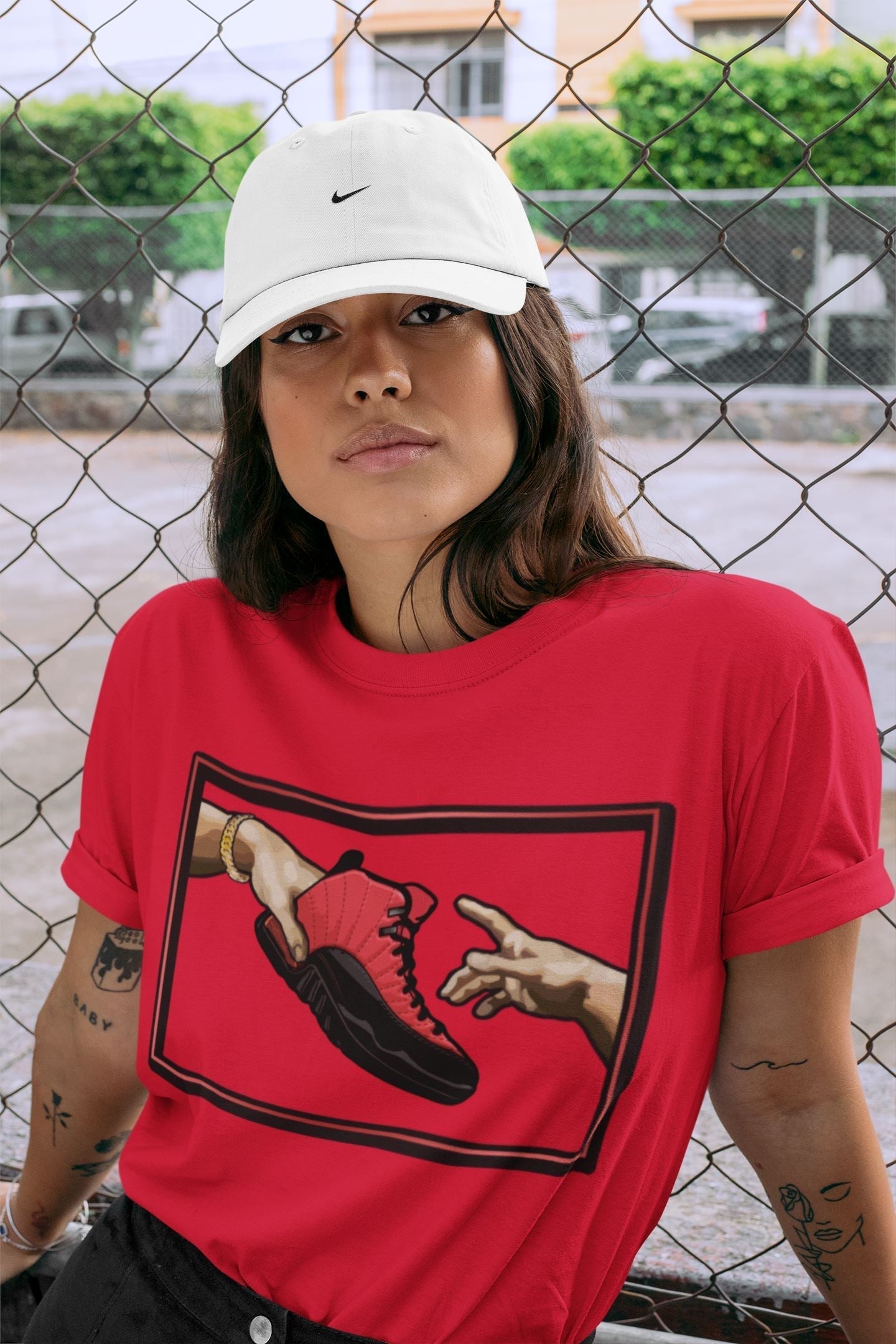 Adam's Creation Unisex Tops - Air Jordan 12 Reverse Flu Game