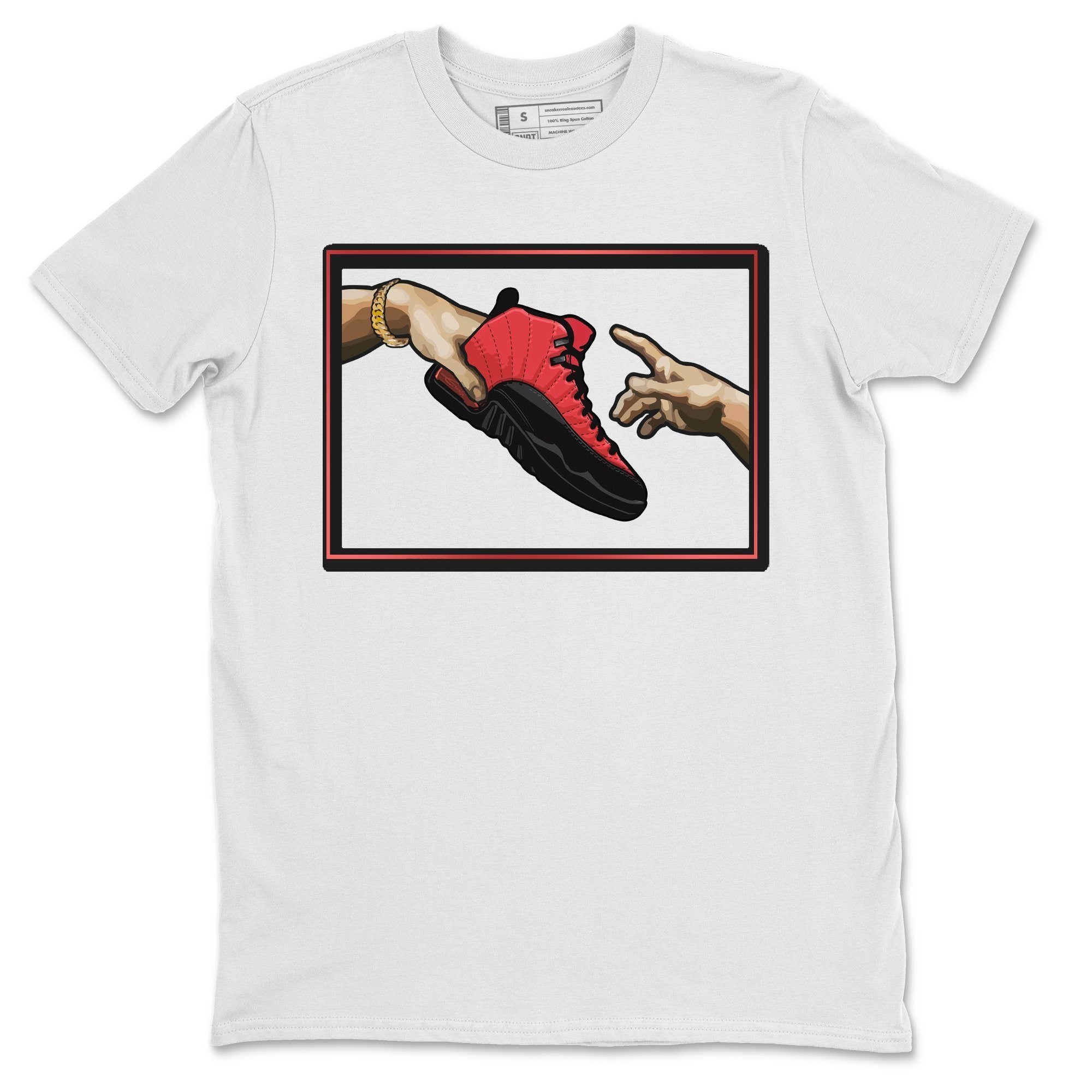 Adam's Creation Unisex Tops - Air Jordan 12 Reverse Flu Game