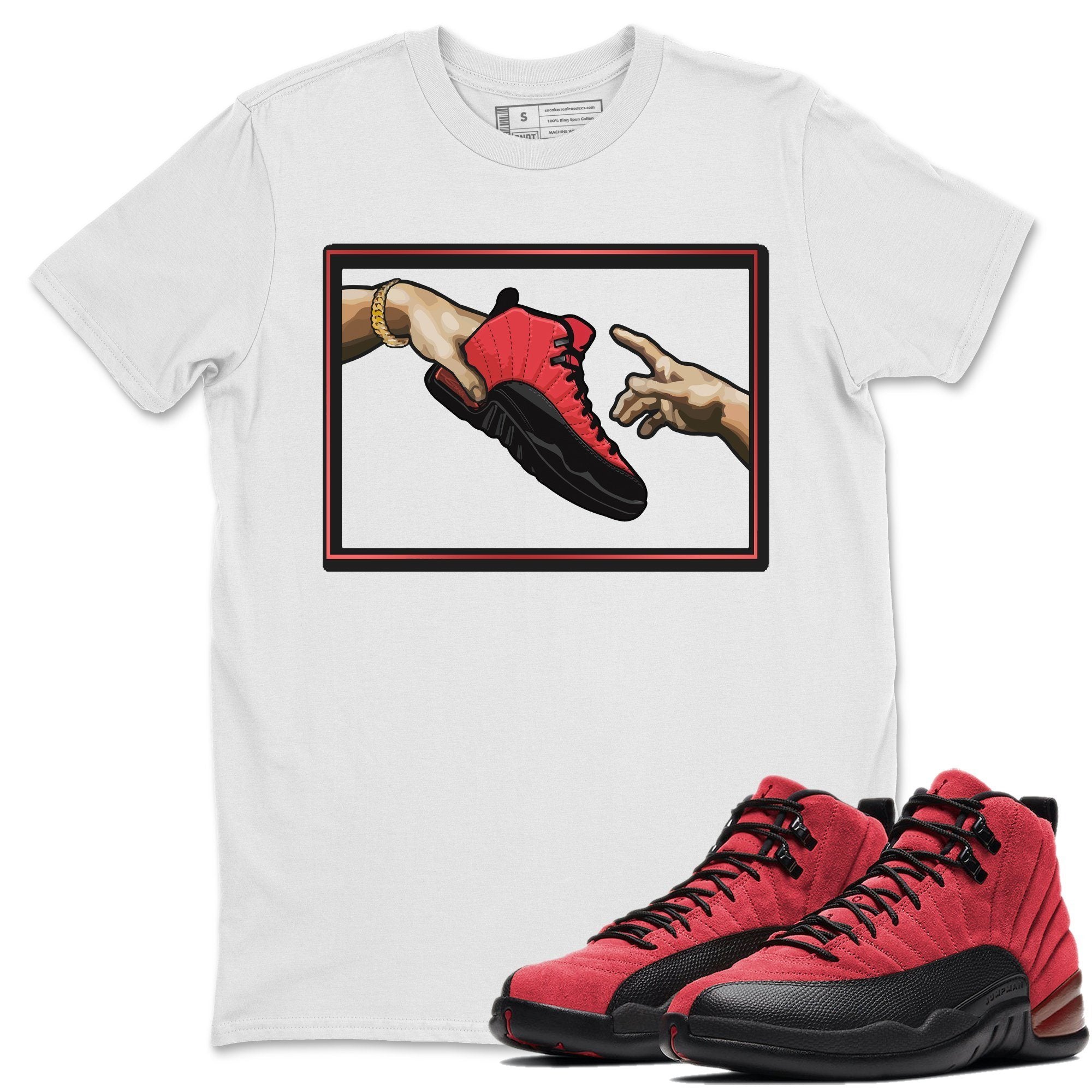 Adam's Creation Unisex Tops - Air Jordan 12 Reverse Flu Game