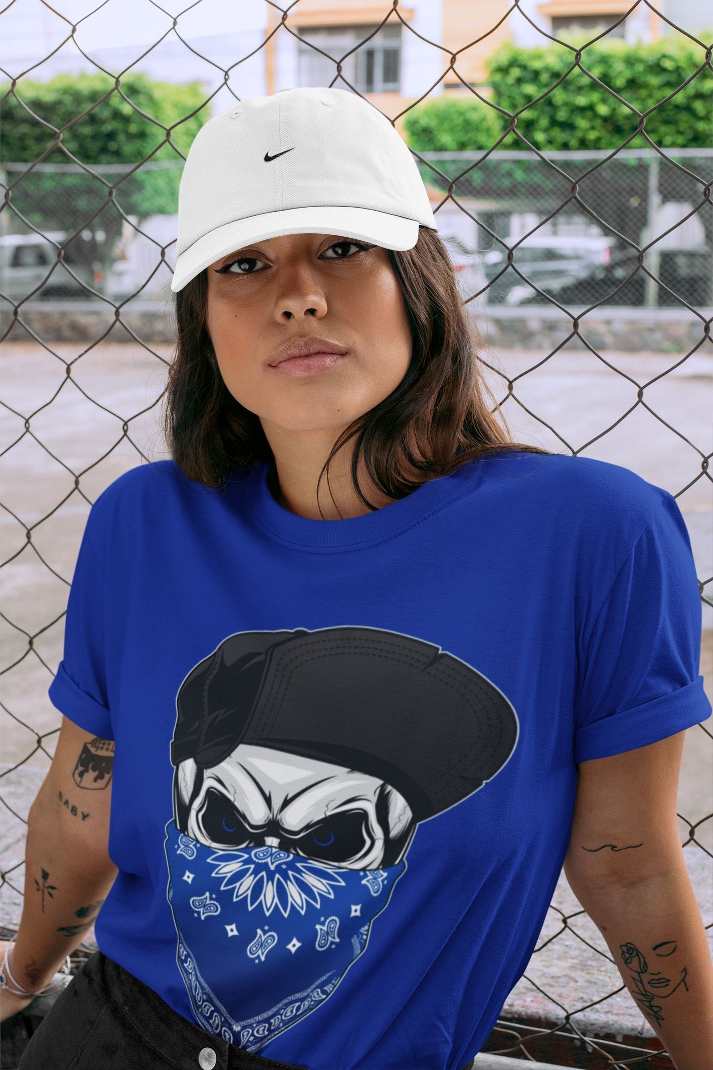 Skull Hat Unisex Tops - Air Jordan 13 Hyper Royal