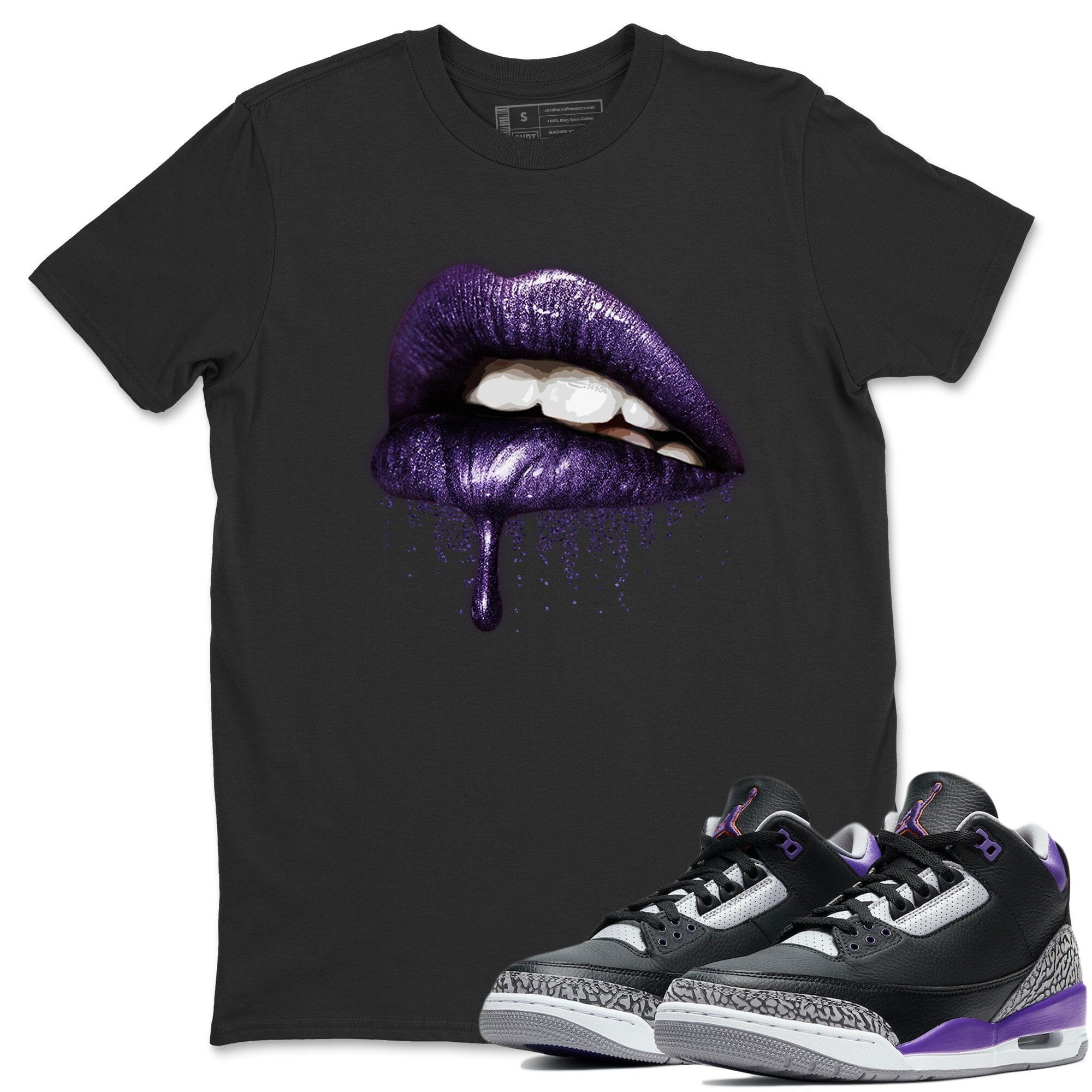 Dripping Lips Unisex Tops - Air Jordan 3 Court Purple
