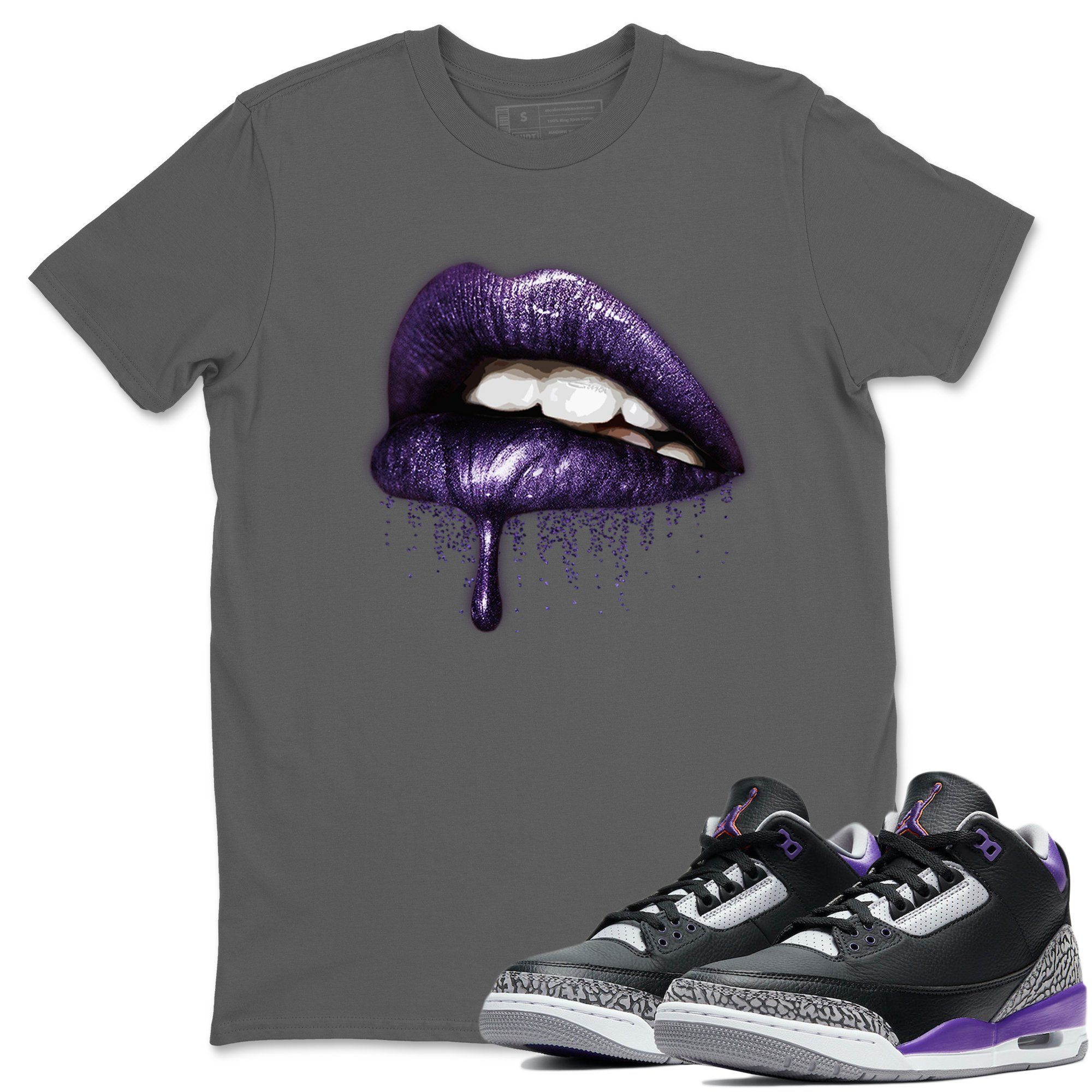 Dripping Lips Unisex Tops - Air Jordan 3 Court Purple