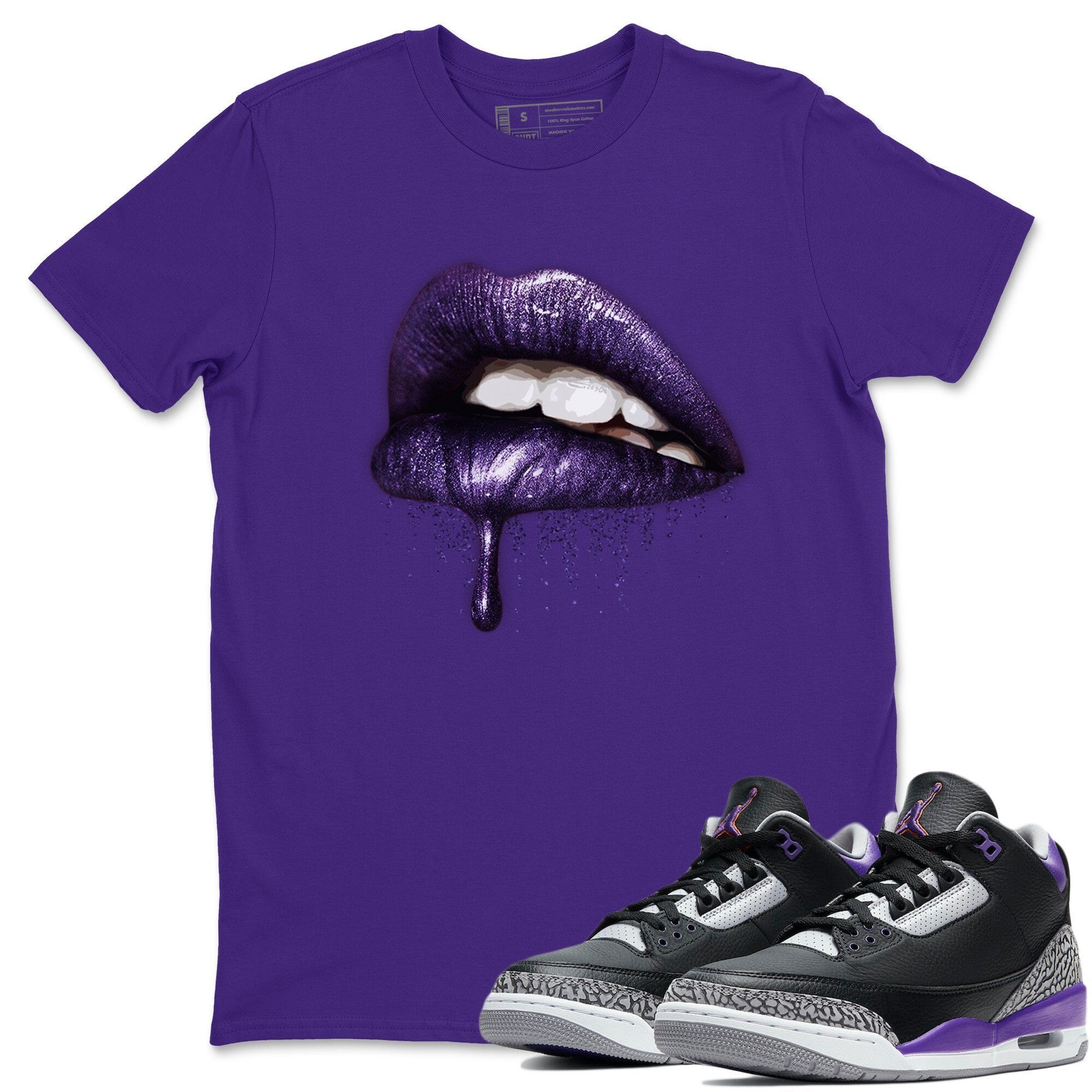 Dripping Lips Unisex Tops - Air Jordan 3 Court Purple