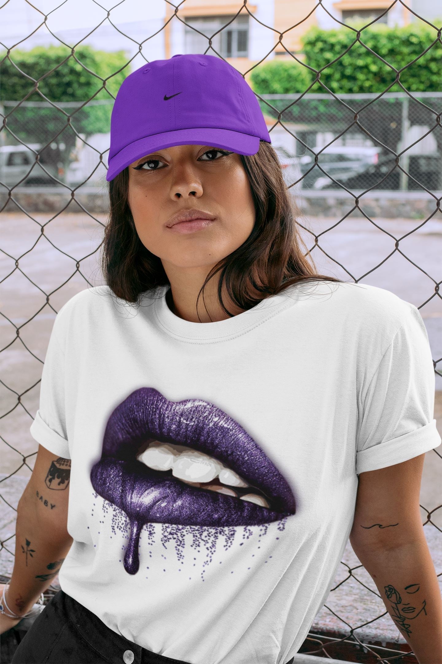 Dripping Lips Unisex Tops - Air Jordan 3 Court Purple