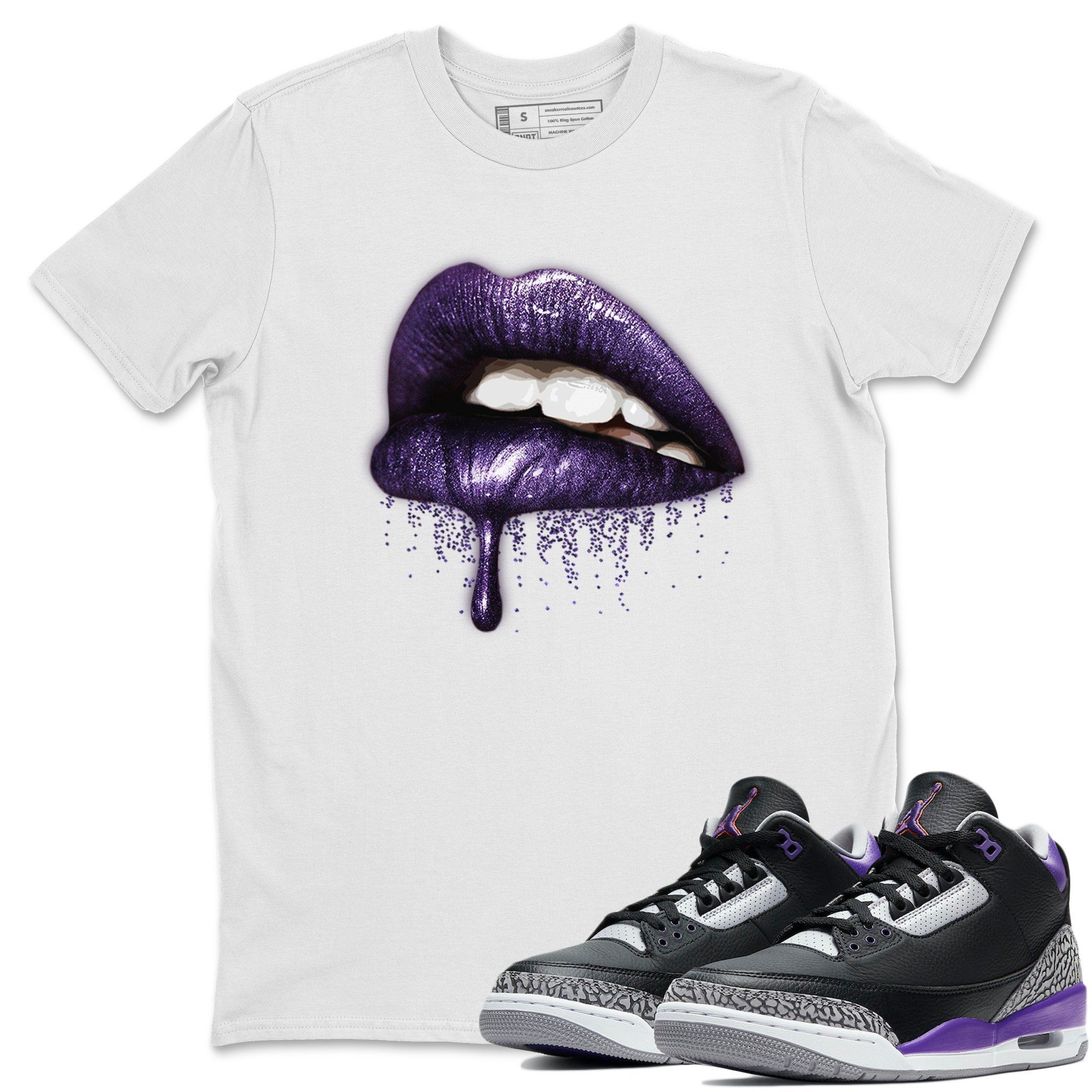 Dripping Lips Unisex Tops - Air Jordan 3 Court Purple