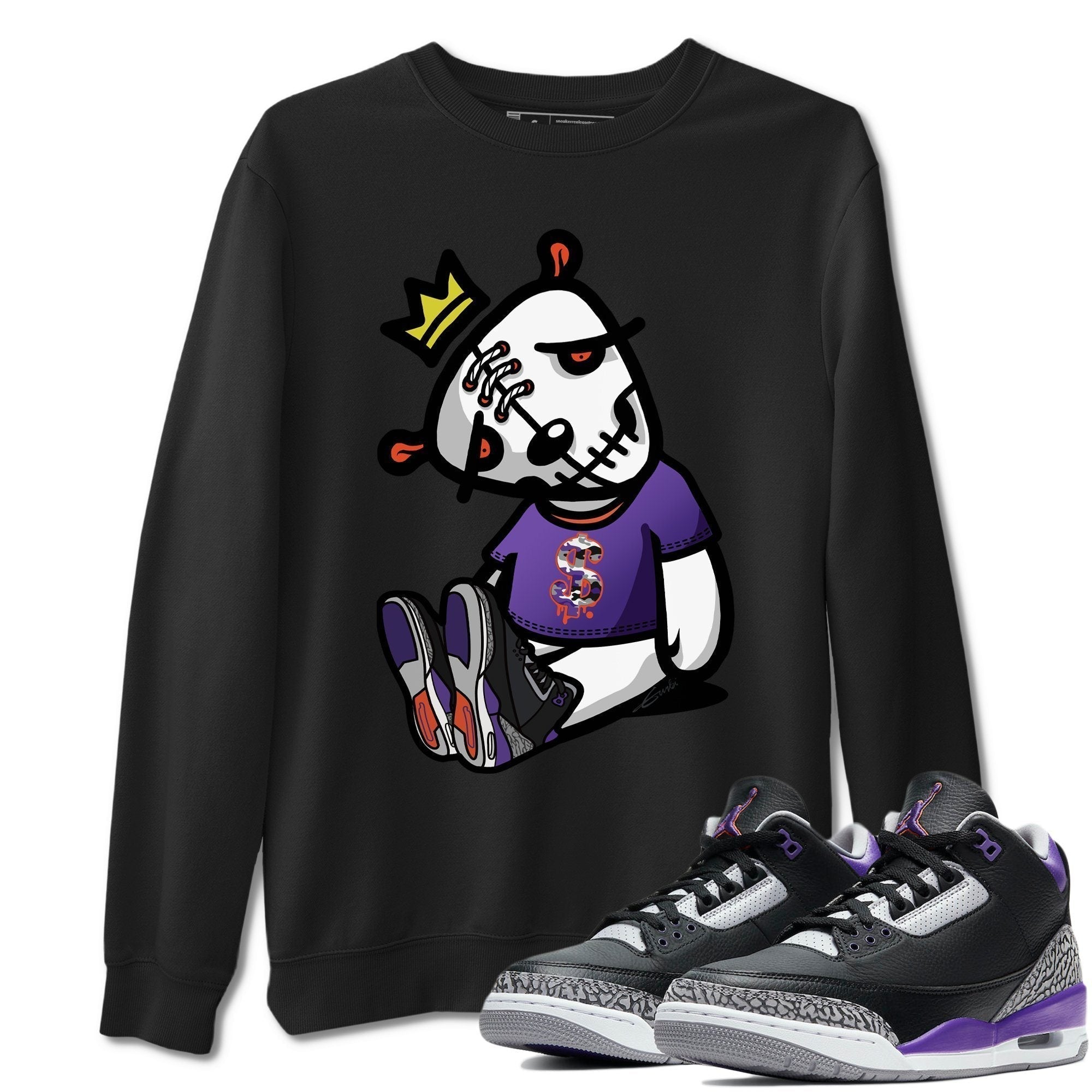 Dead Dolls Unisex Tops - Air Jordan 3 Court Purple