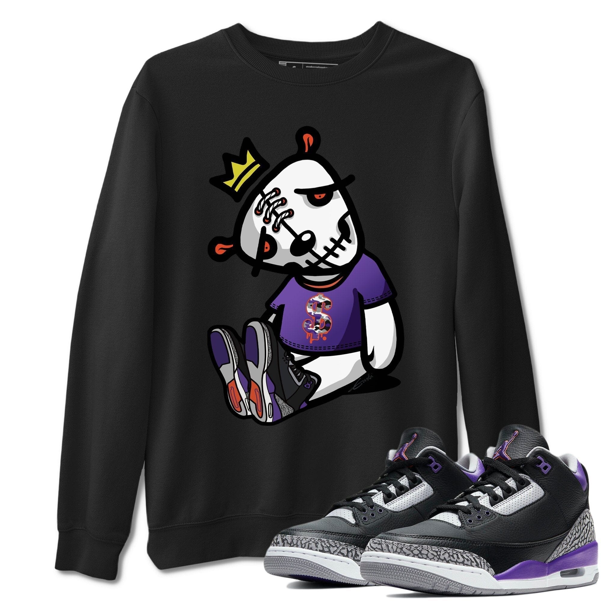Dead Dolls Unisex Tops - Air Jordan 3 Court Purple